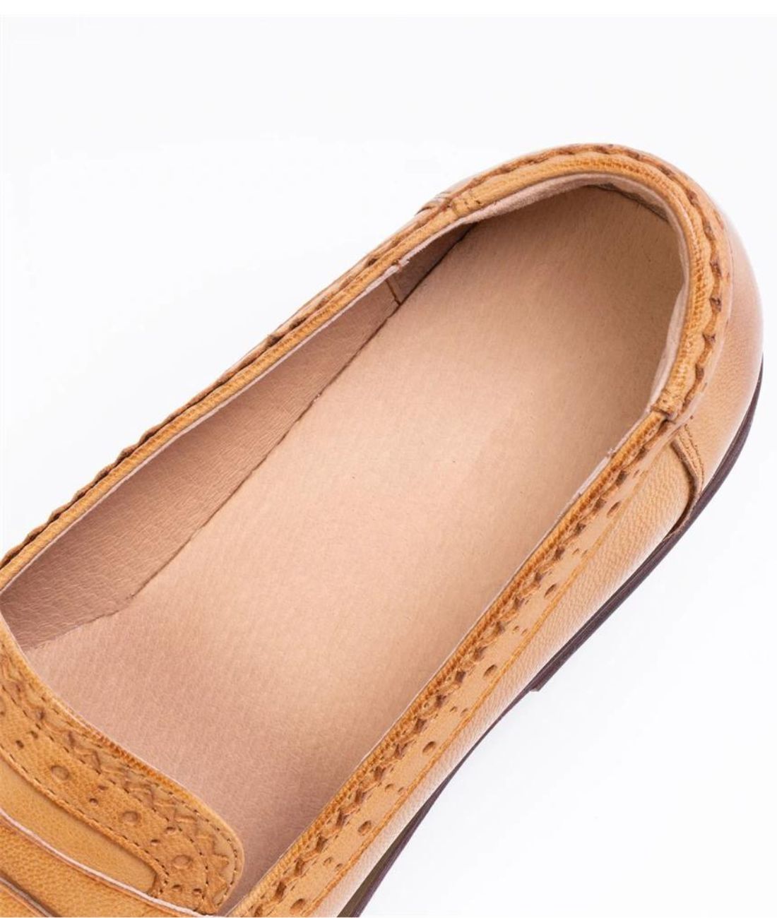 Men’s Platform Leather Loafers Camel