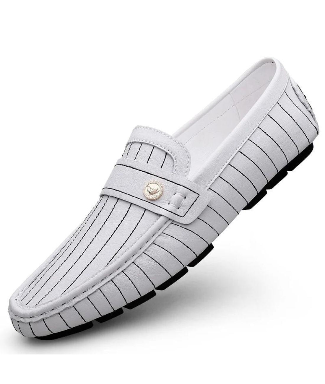 Men’s Penny Patent Leather Loafers Off White
