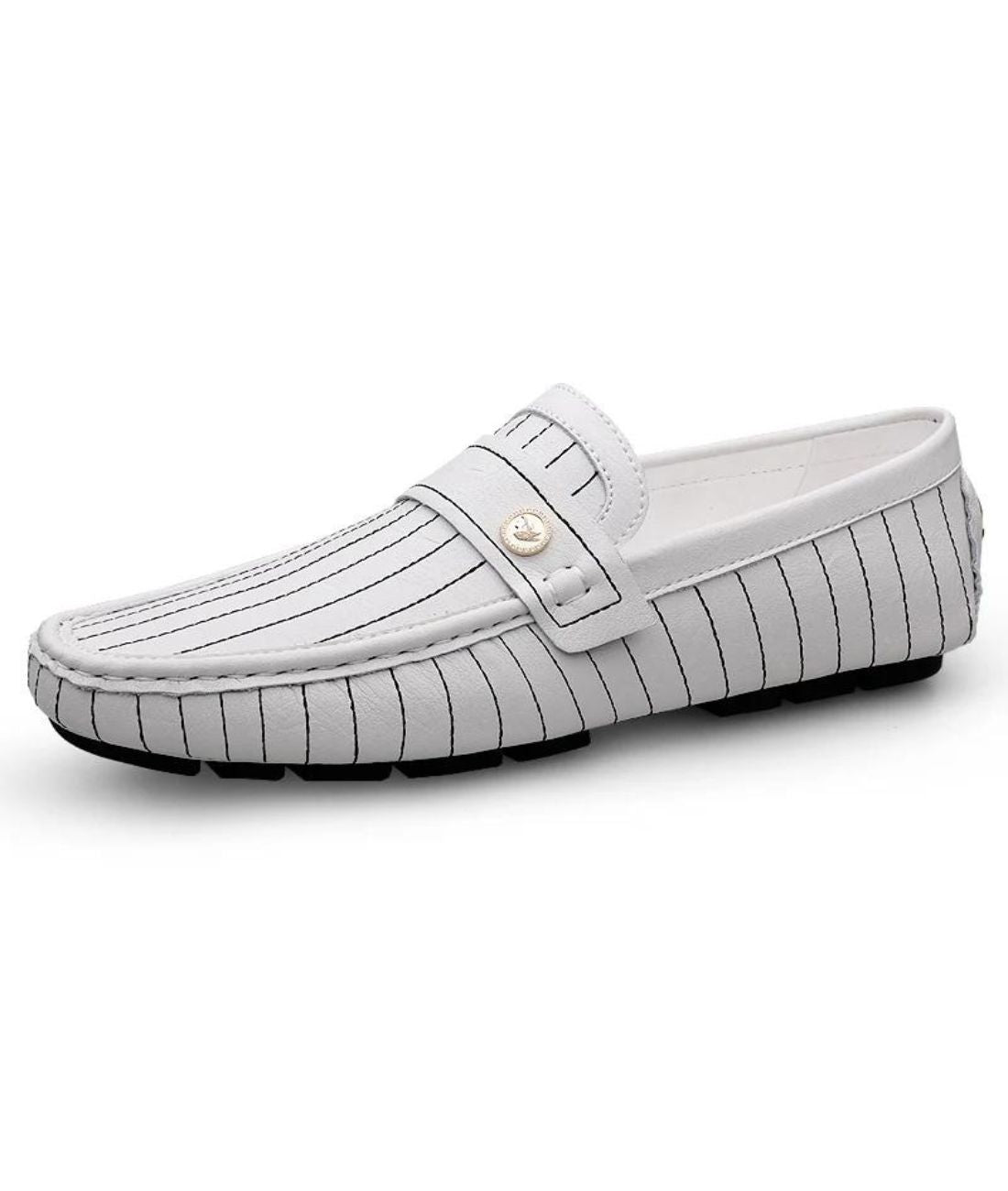 Men’s Penny Patent Leather Loafers Off White