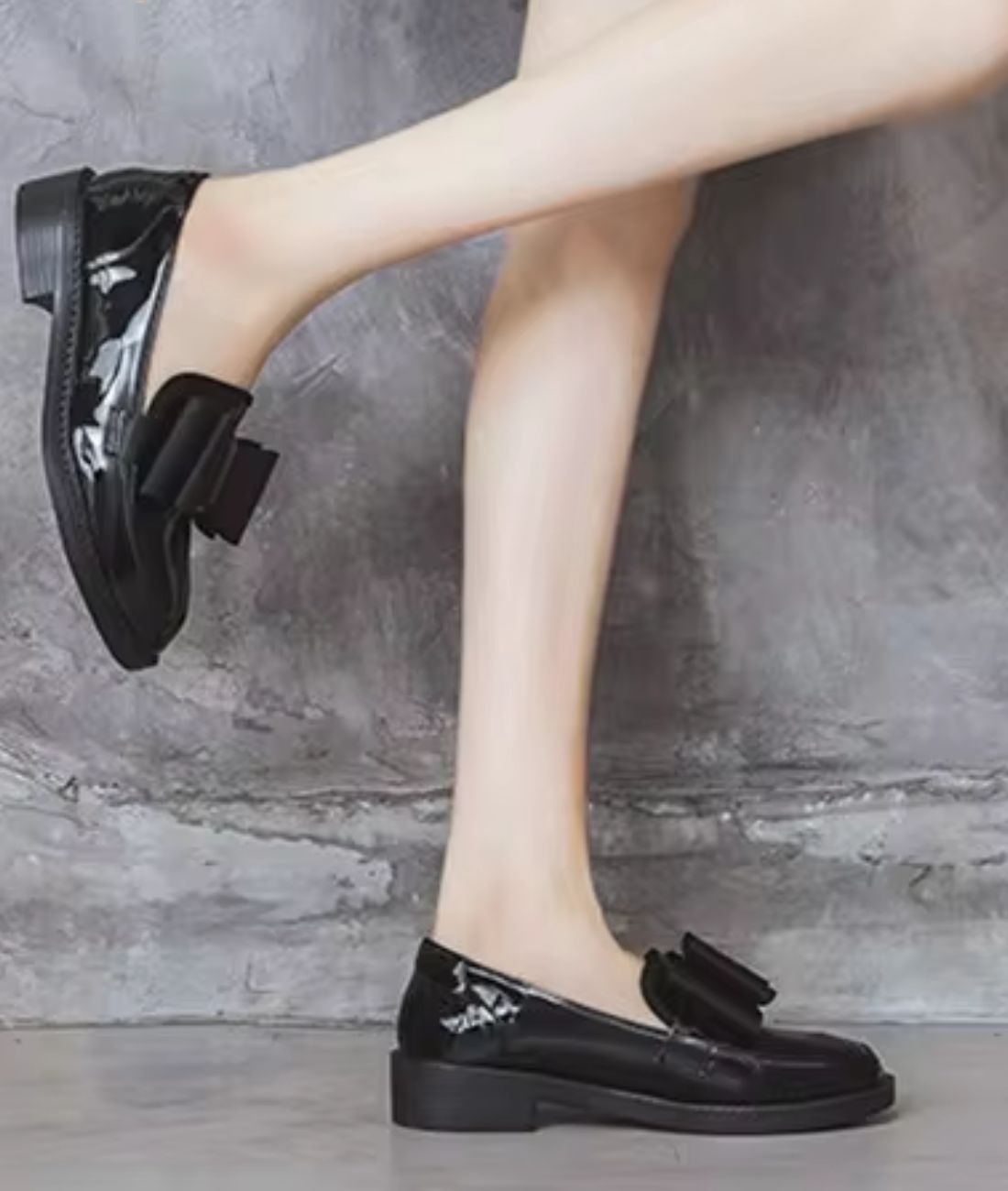 Women’s Slip On Patent Leather Loafers Deep Black