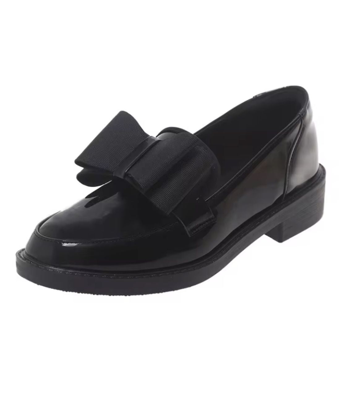 Women’s Slip On Patent Leather Loafers Deep Black
