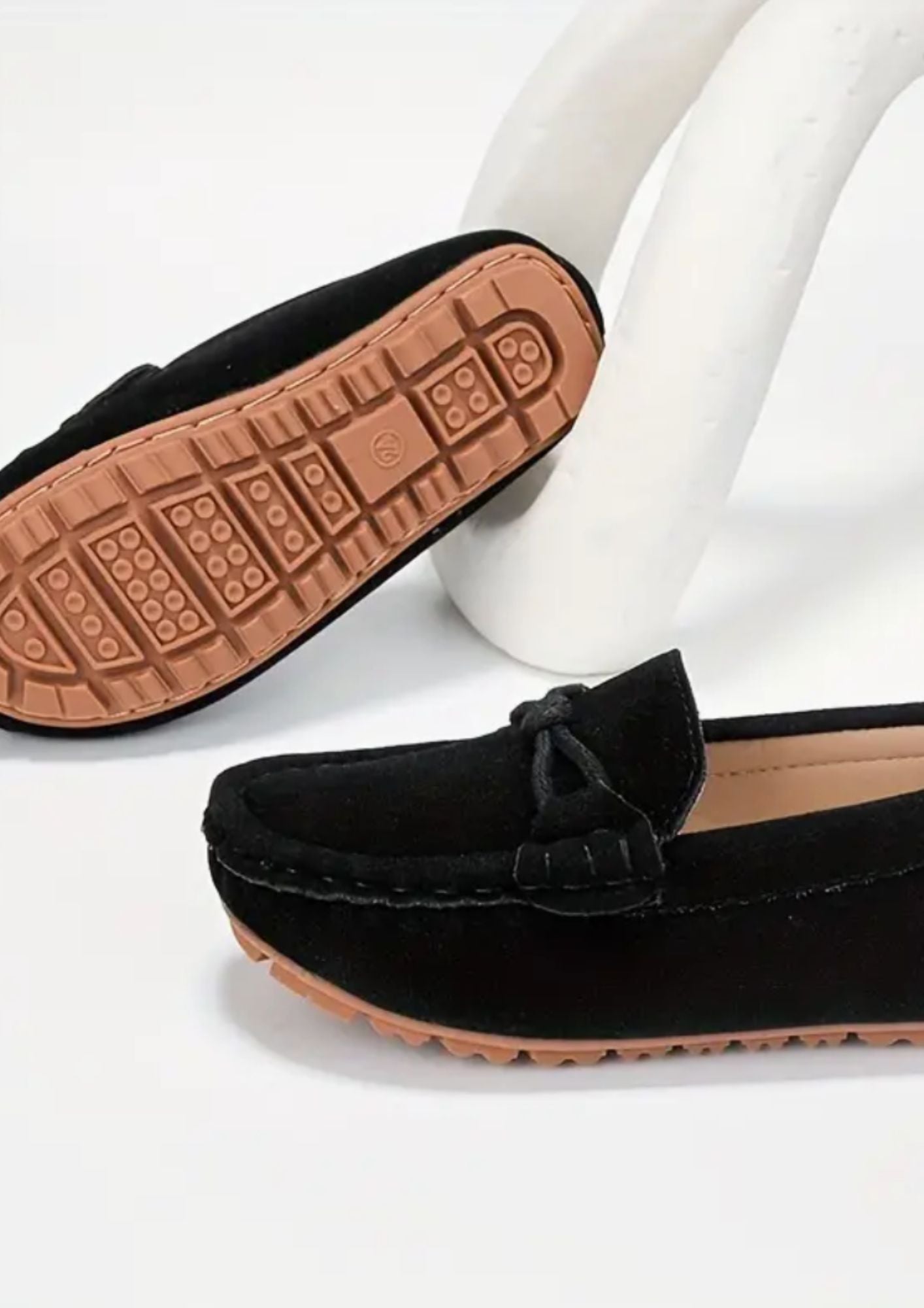 Women’s Slip On Suede Loafers Deep Black