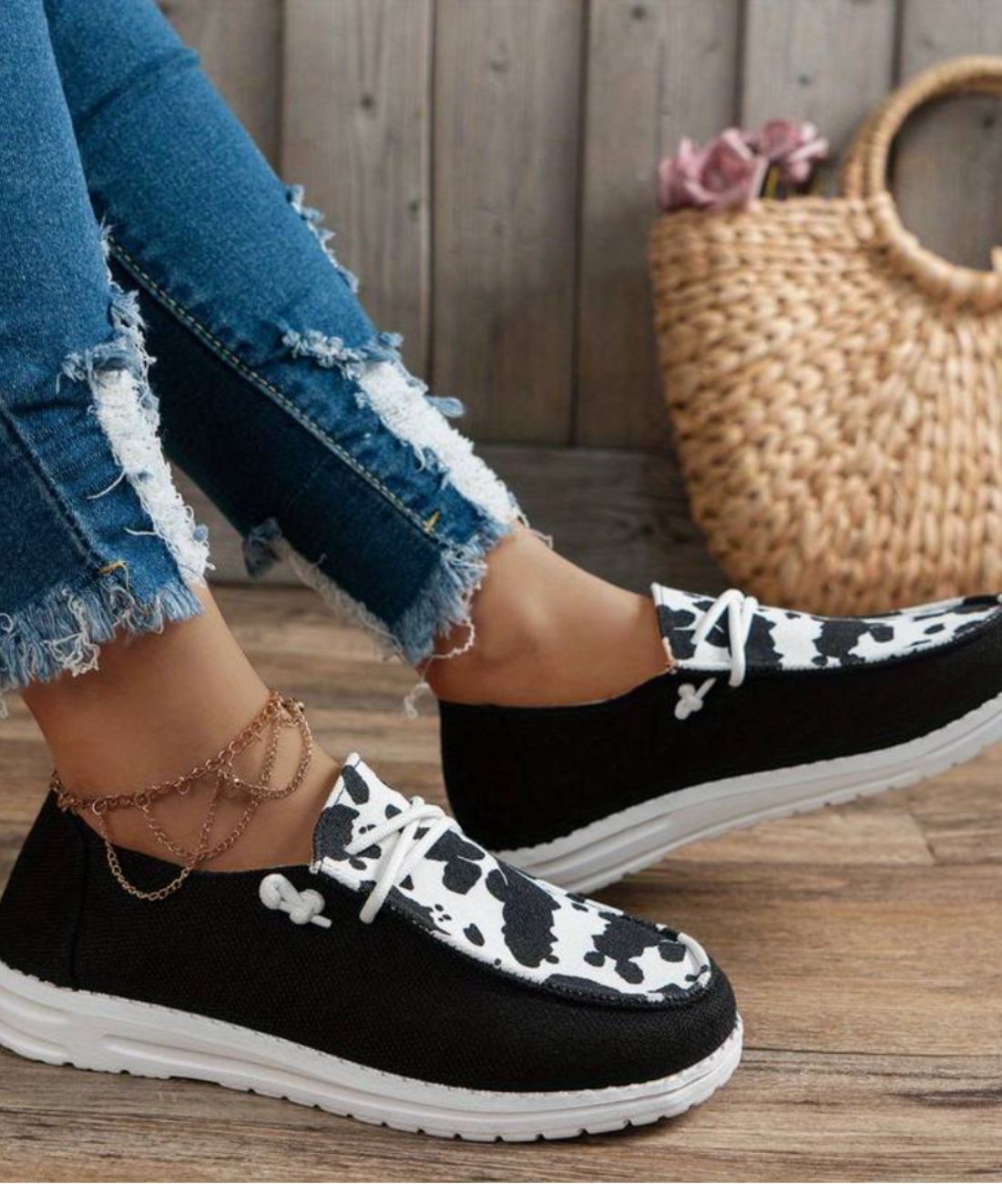 Women’s Slip On Synthetic Leather Loafers Deep Black