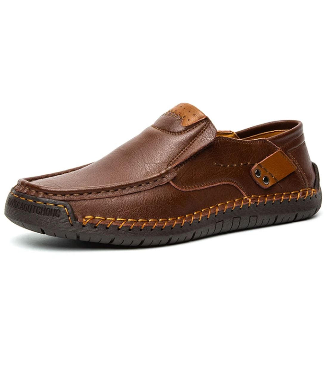 Men’s Slip On Leather Loafers Coffee Brown
