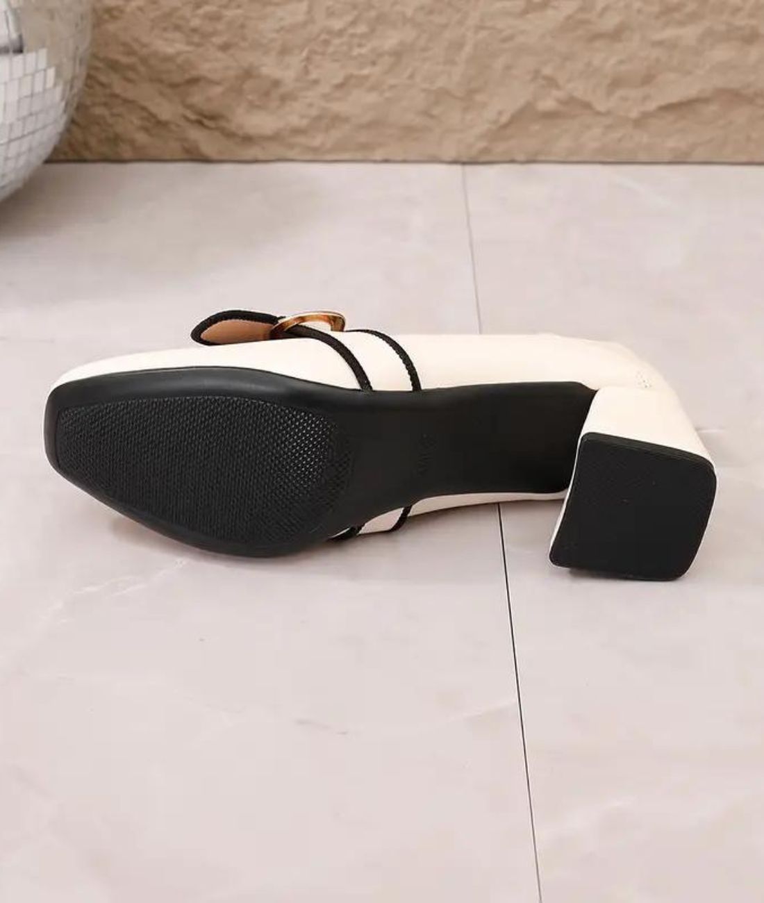 Women’s Heeled Leather Loafers Off White