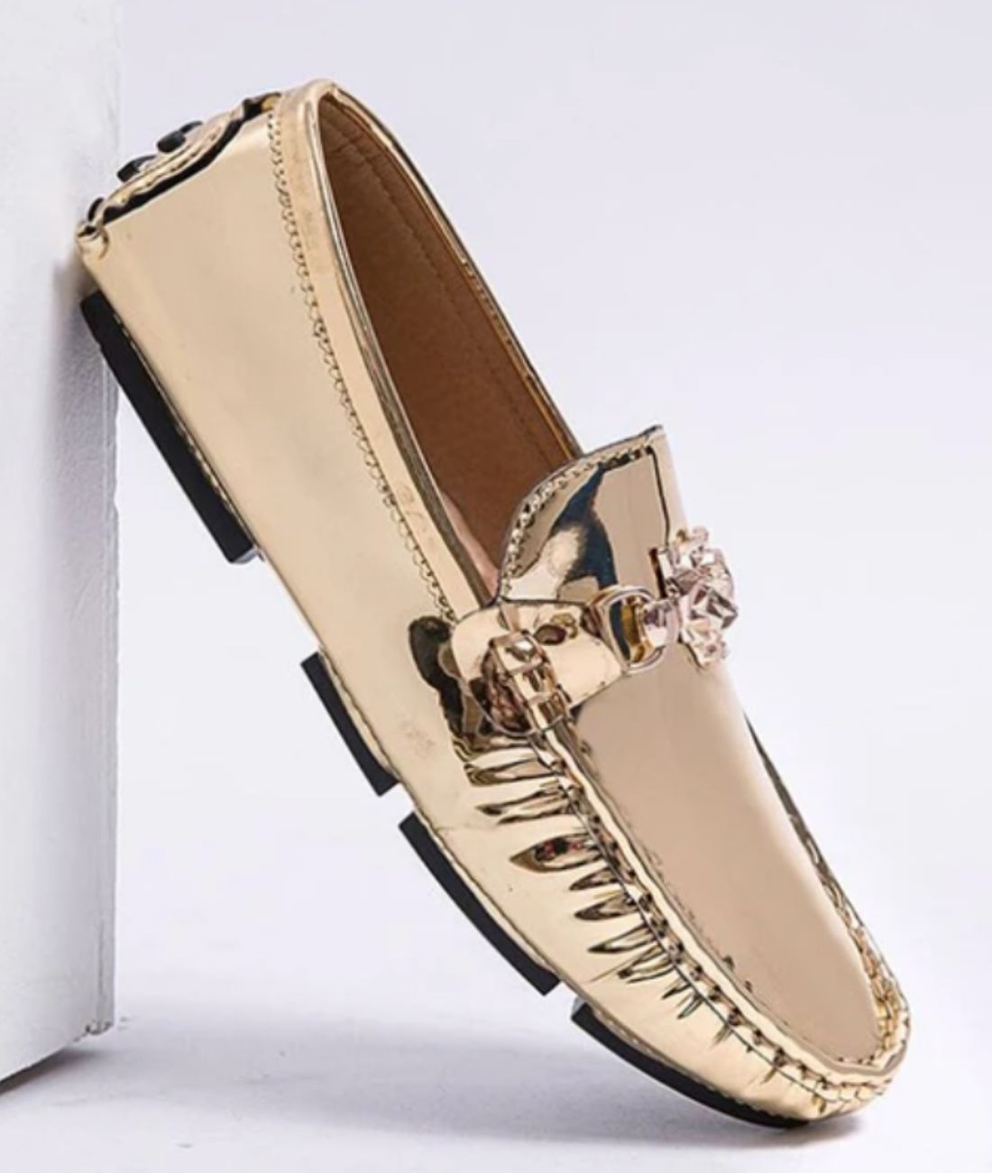 Women’s Slip On Patent Leather Loafers Cognac Brown