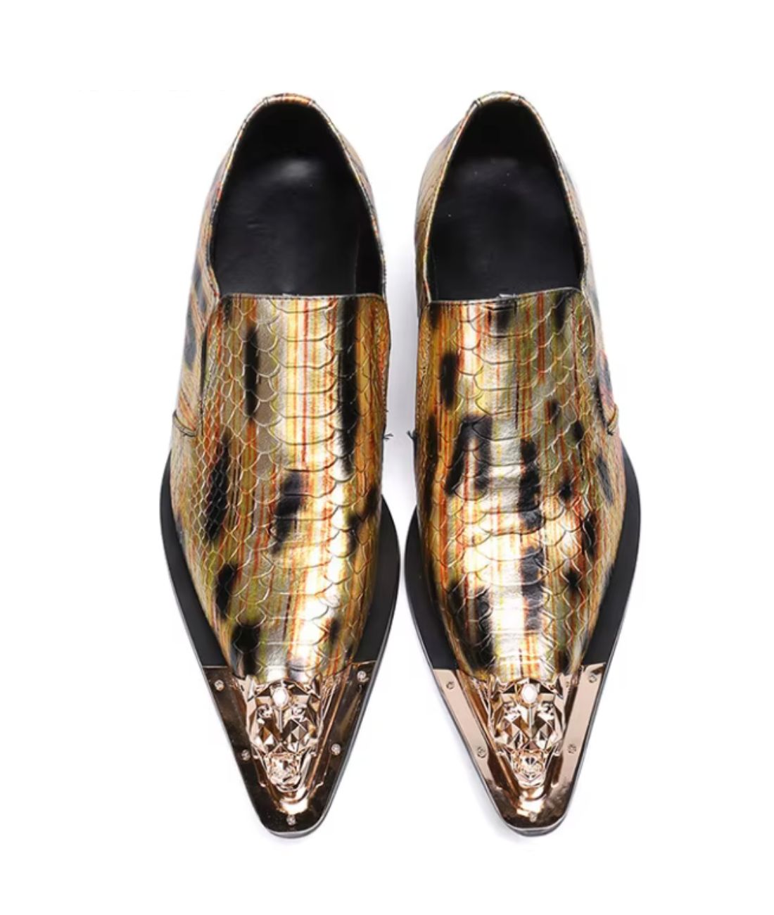 Men’s Slip On Patent Leather Loafers Coffee Brown