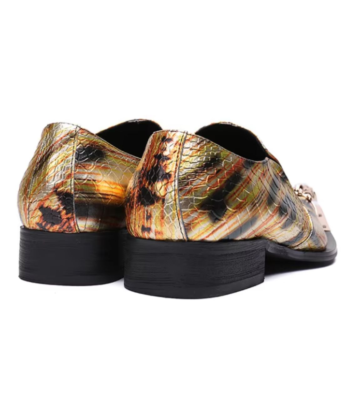 Men’s Slip On Patent Leather Loafers Coffee Brown