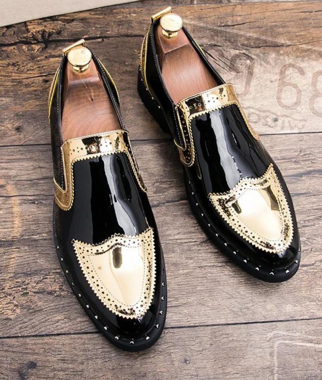 Men’s Chunky Patent Leather Loafers Deep Black Edition