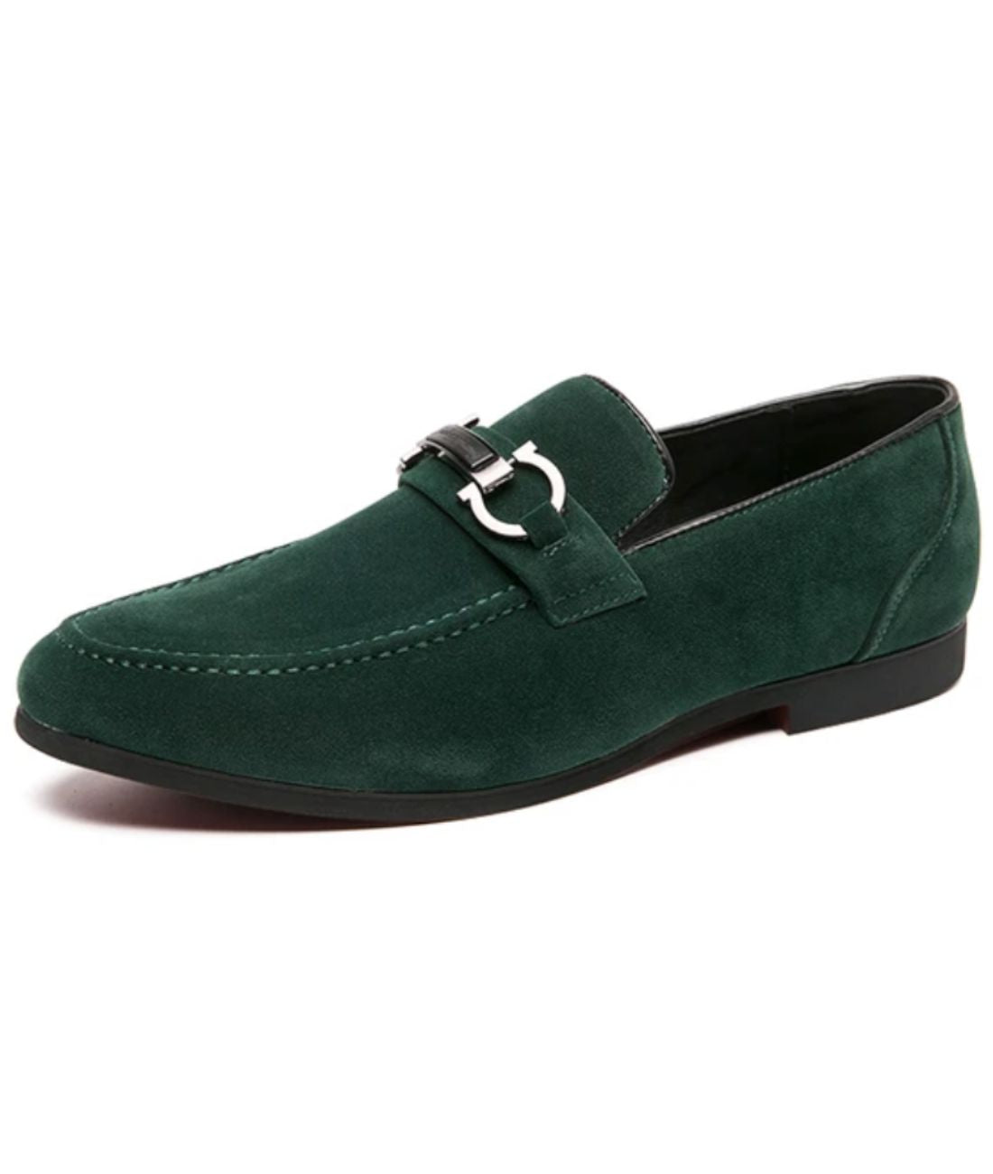 Men’s Horsebit Suede Loafers Burgundy