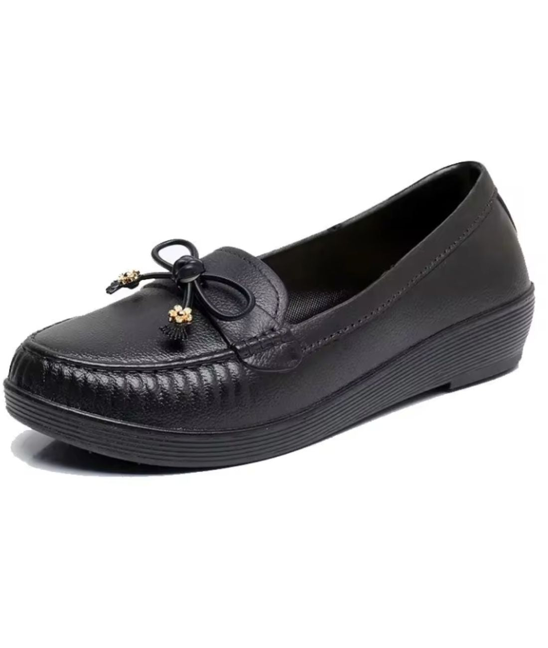 Women’s Slip On Leather Loafers Deep Black