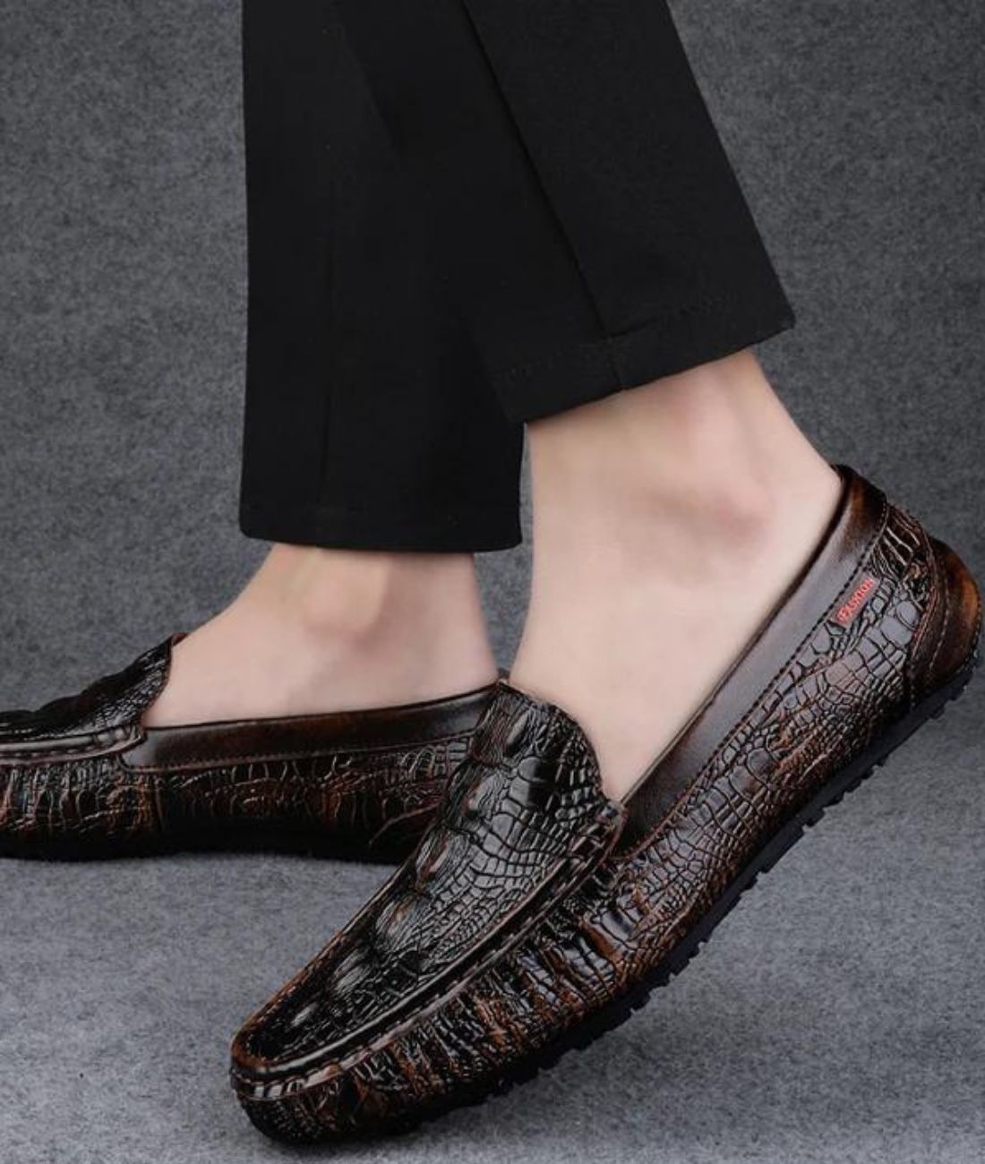 Men’s Slip On Leather Loafers Coffee Brown