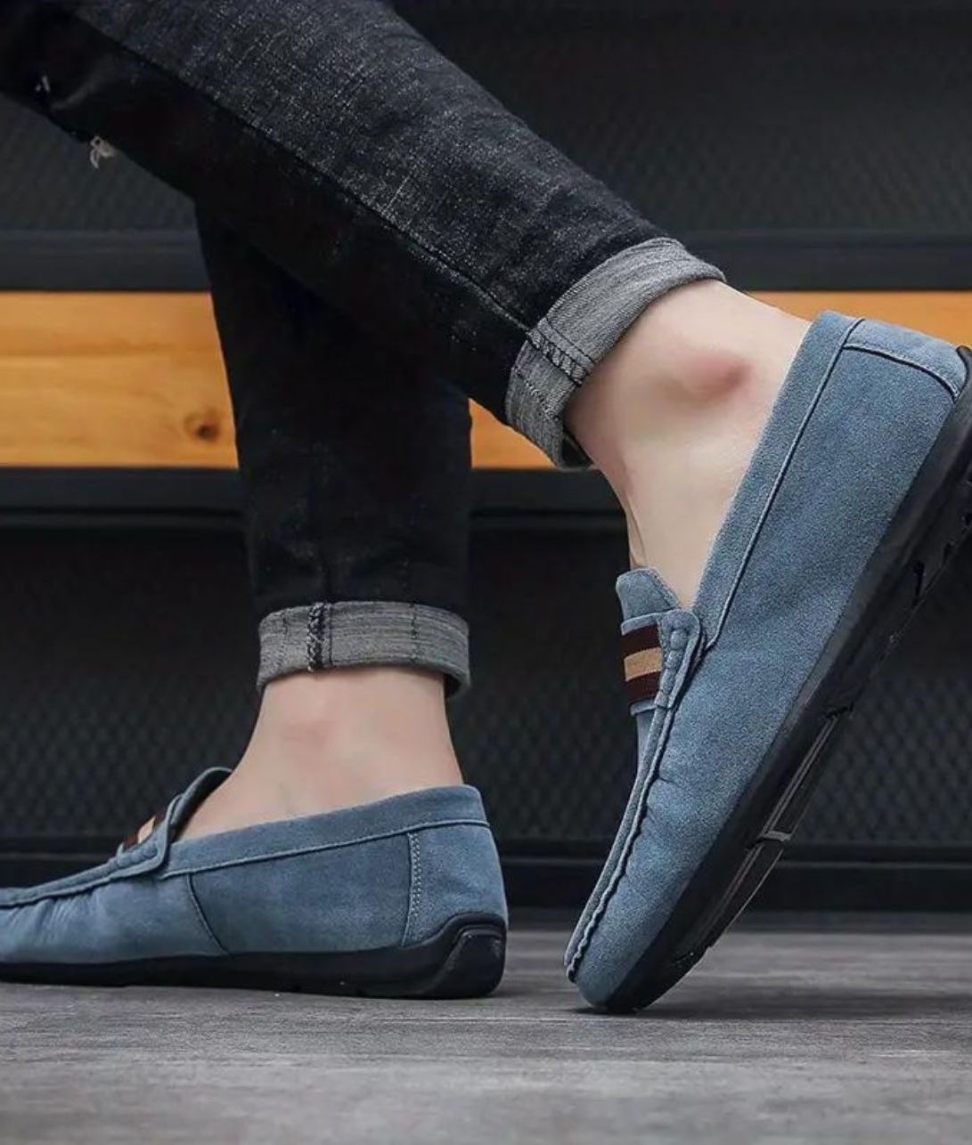 Men’s Slip On Suede Loafers Coffee Brown