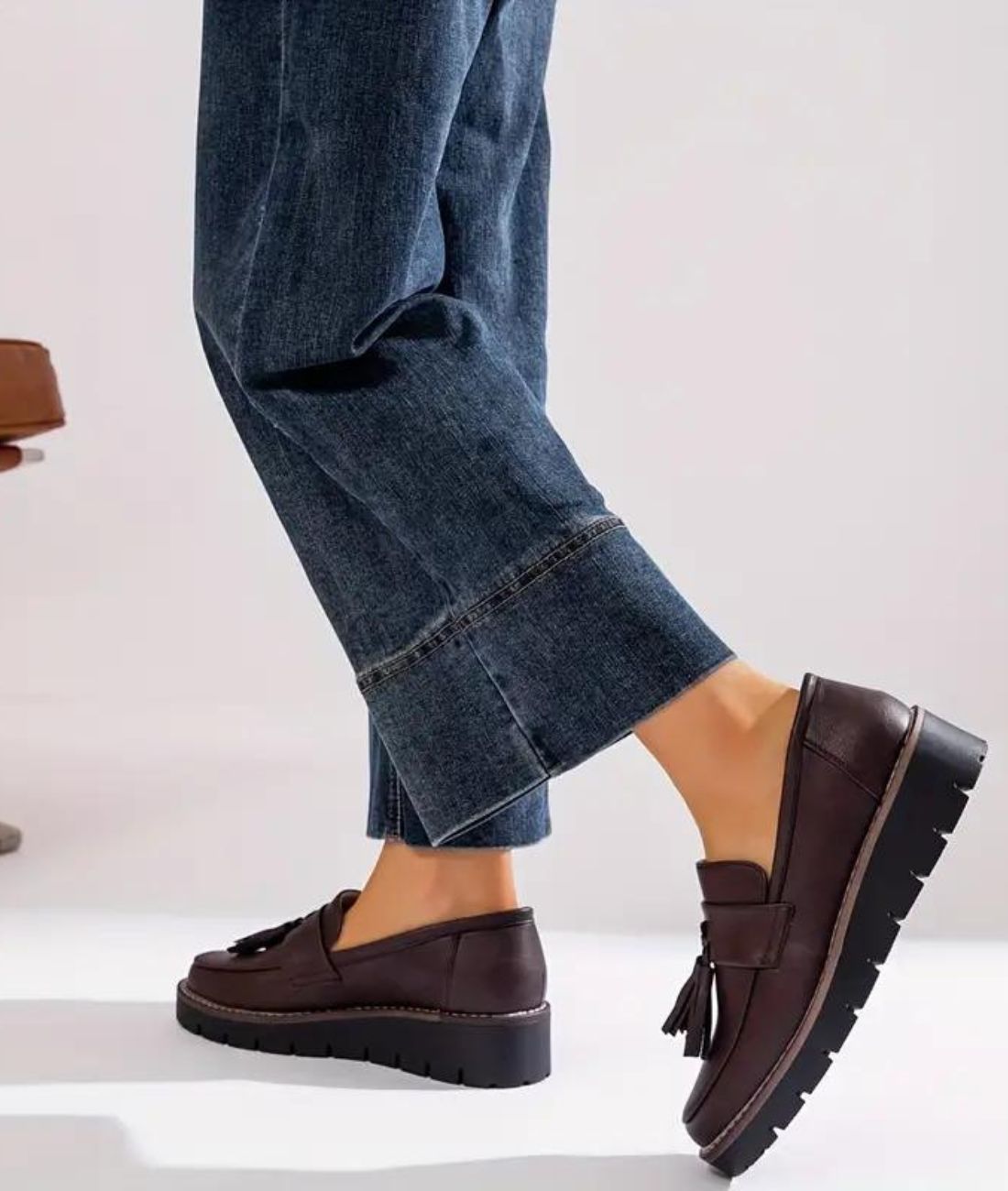 Men’s Tassel Suede Loafers Cognac Brown