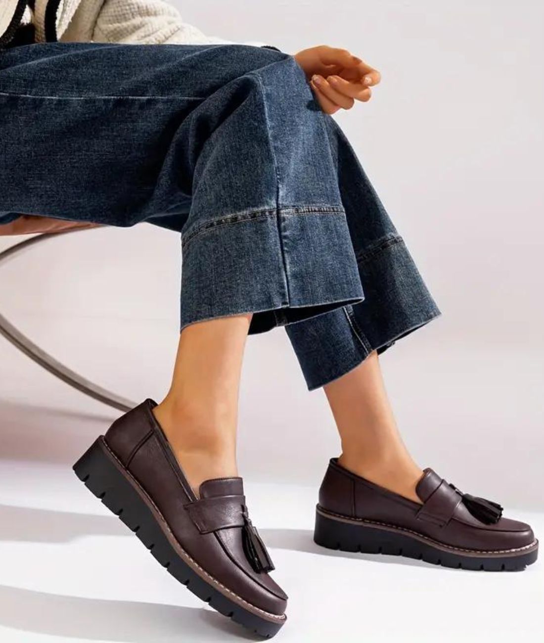 Men’s Tassel Suede Loafers Cognac Brown