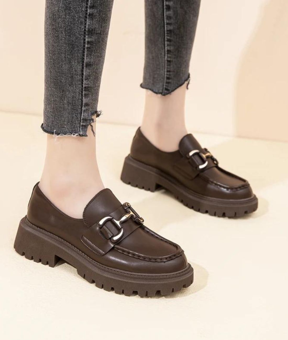 Women’s Slip On Patent Leather Loafers Cognac Brown
