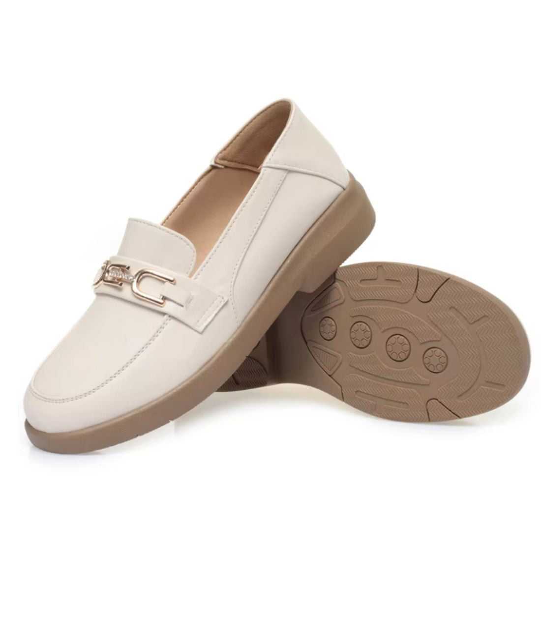 Women’s Horsebit Leather Loafers Sand Beige