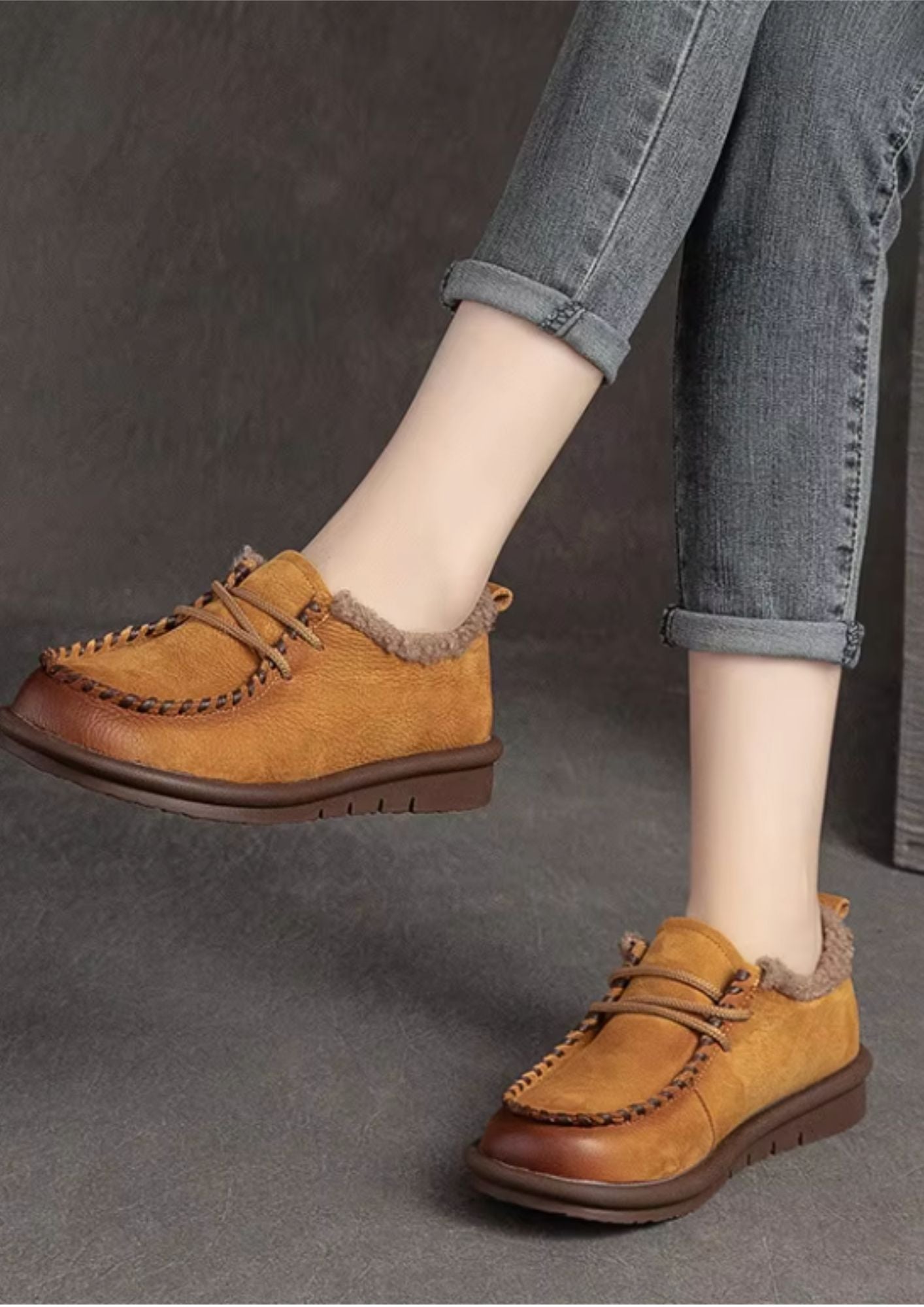 Women’s Slip On Suede Loafers Coffee Brown