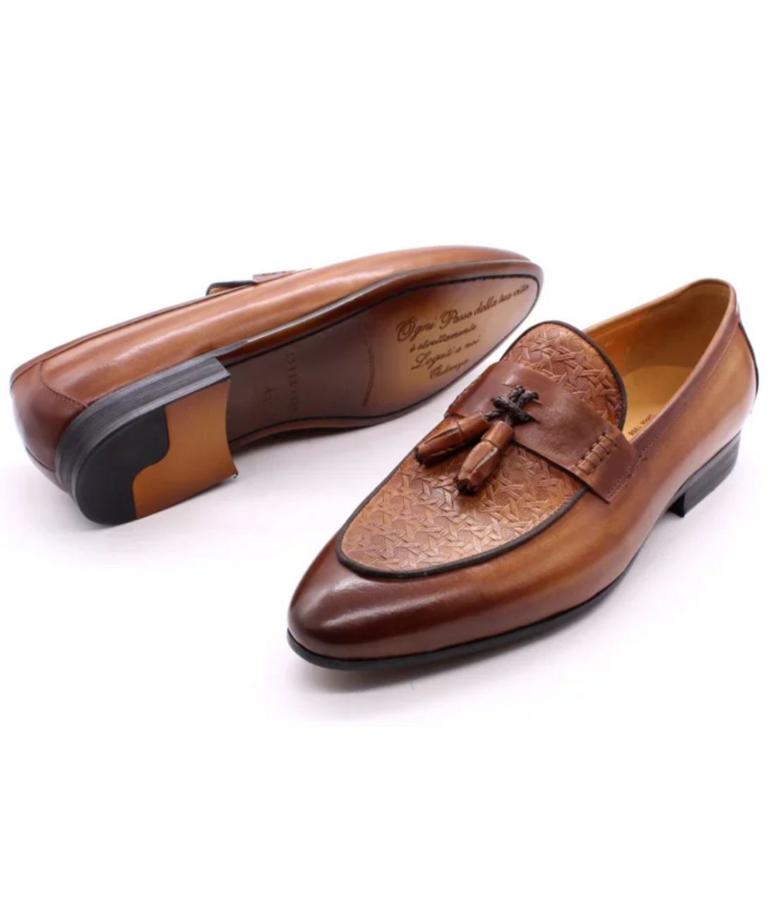 Women’s Tassel Patent Leather Loafers Coffee Brown