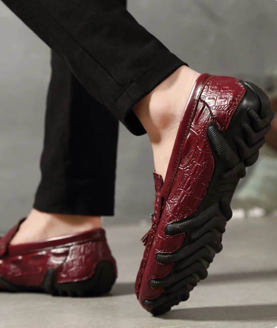 Women’s Tassel Patent Leather Loafers Vermilion Red