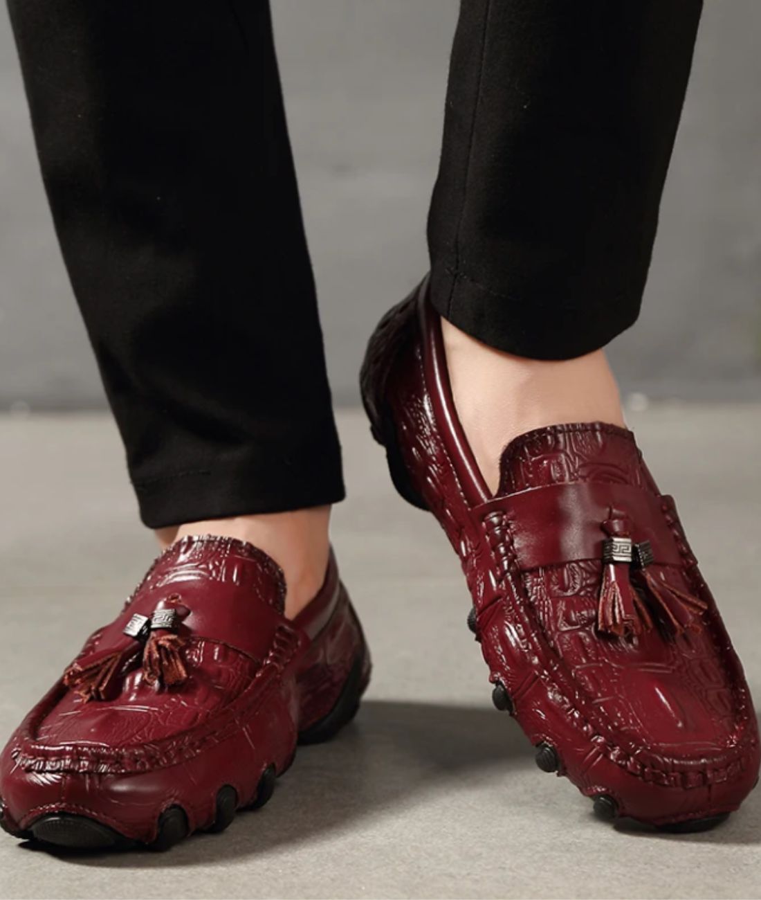Women’s Tassel Patent Leather Loafers Vermilion Red
