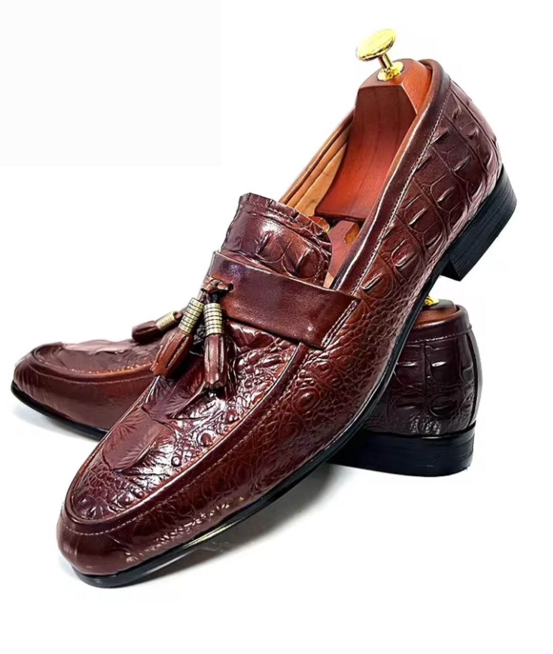 Men’s Tassel Suede Loafers Coffee Brown