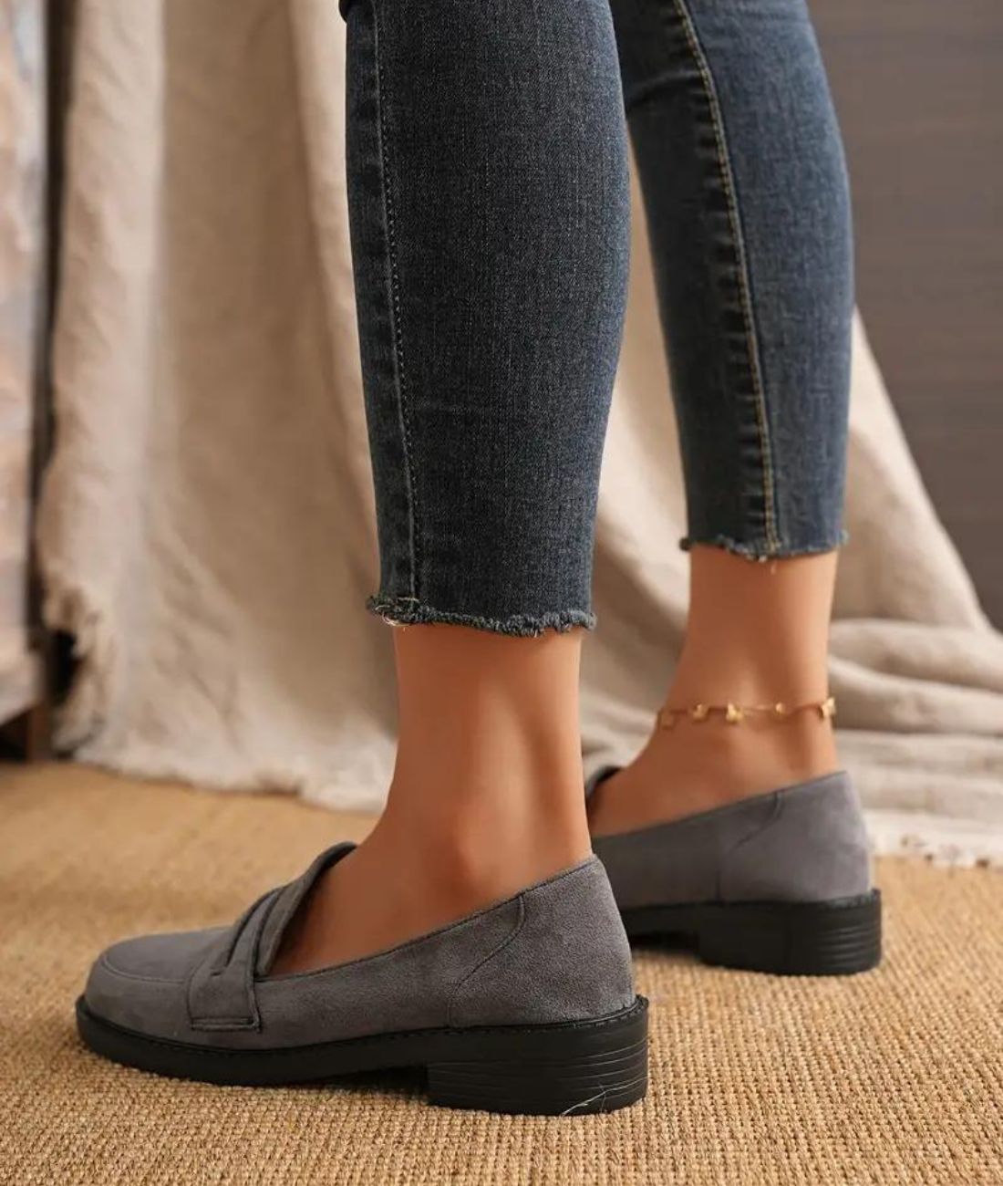 Men’s Slip On Suede Loafers Grey