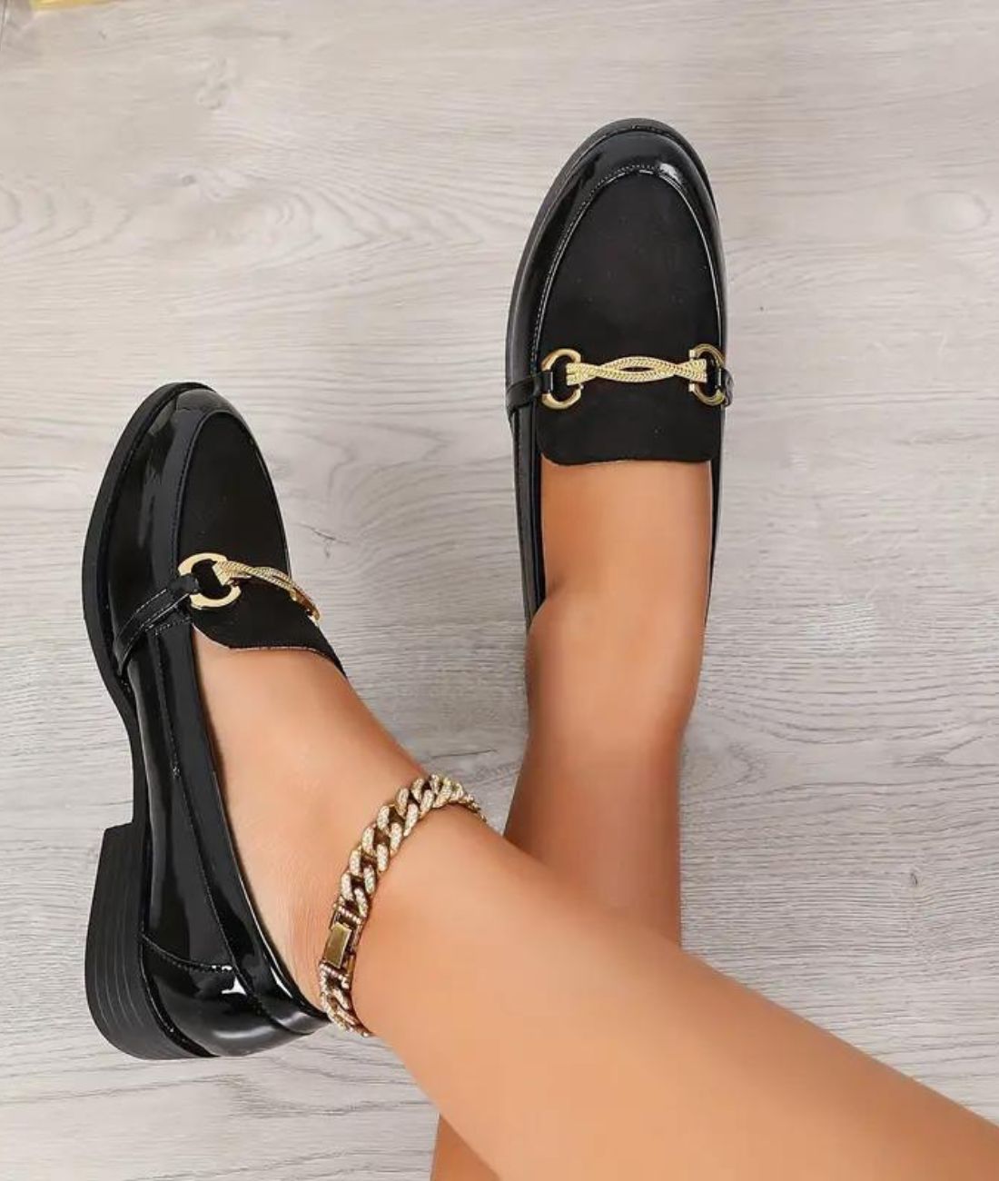 Women’s Horsebit Patent Leather Loafers Deep Black