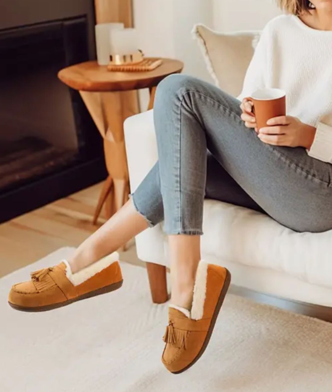 Women’s Slip On Patent Leather Loafers Sand Beige