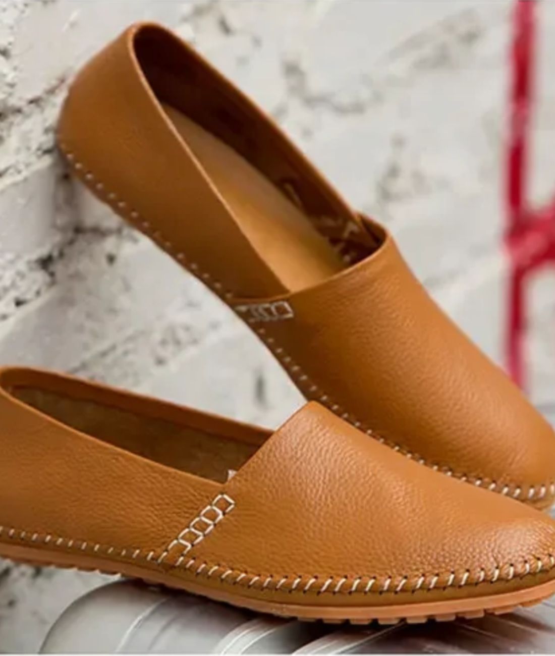 Men’s Driving Leather Loafers Camel