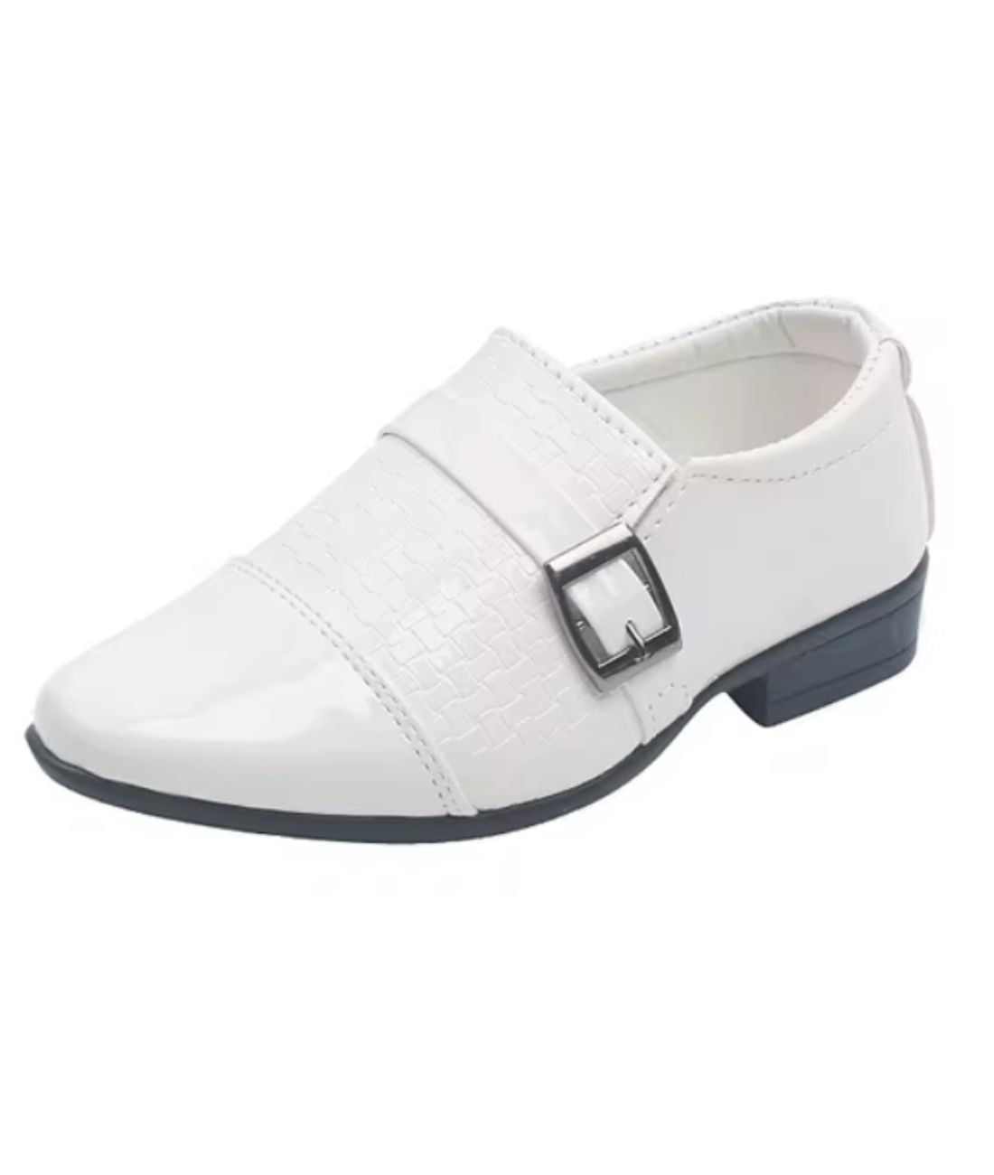 Men’s Slip On Patent Leather Loafers Off White