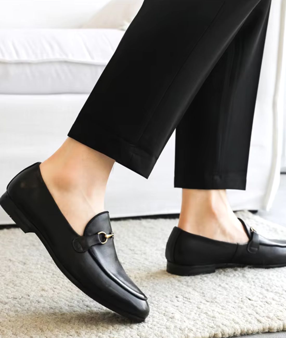 Men’s Horsebit Leather Loafers Deep Black