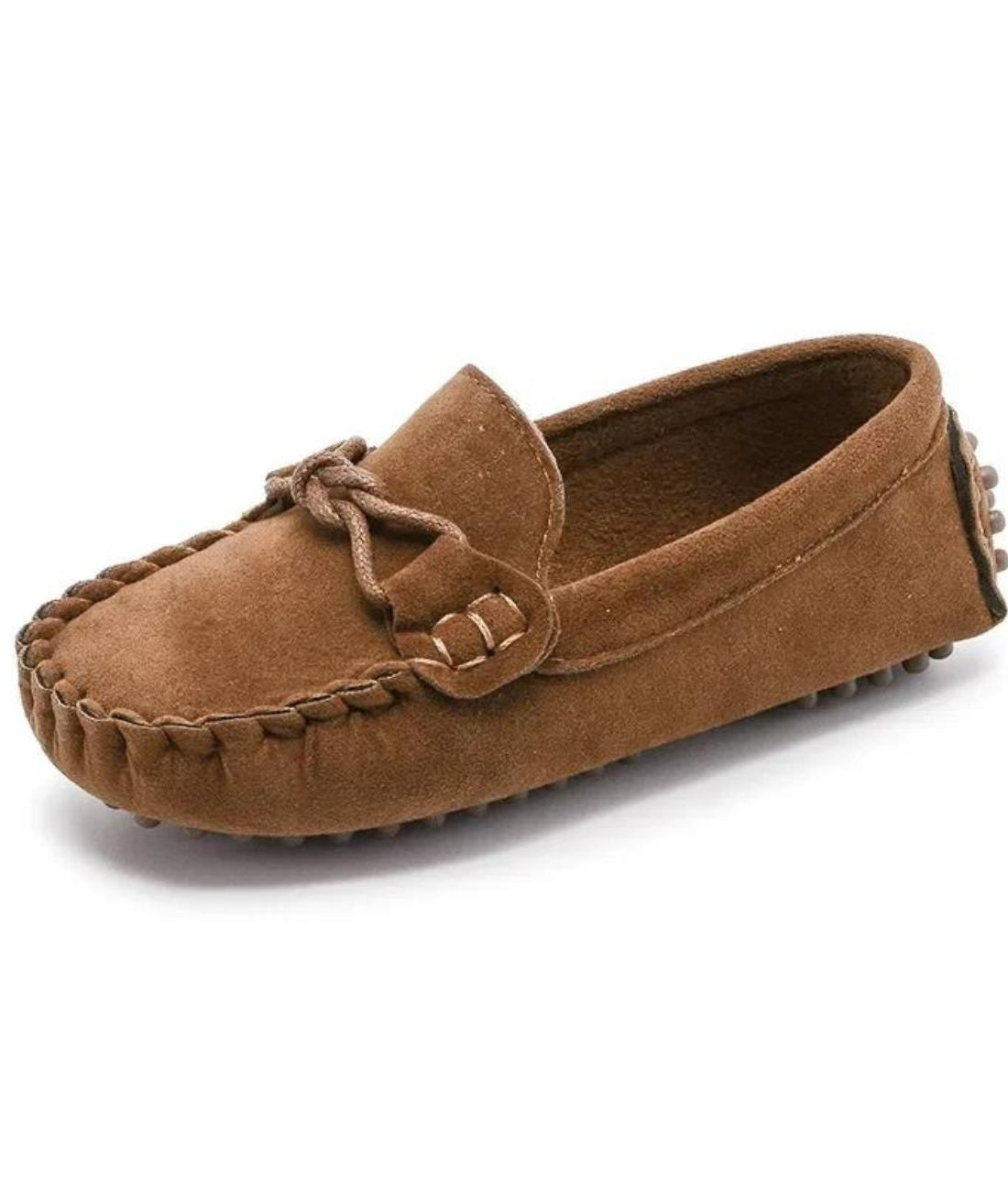 Kids’ Driving Suede Loafers Coffee Brown
