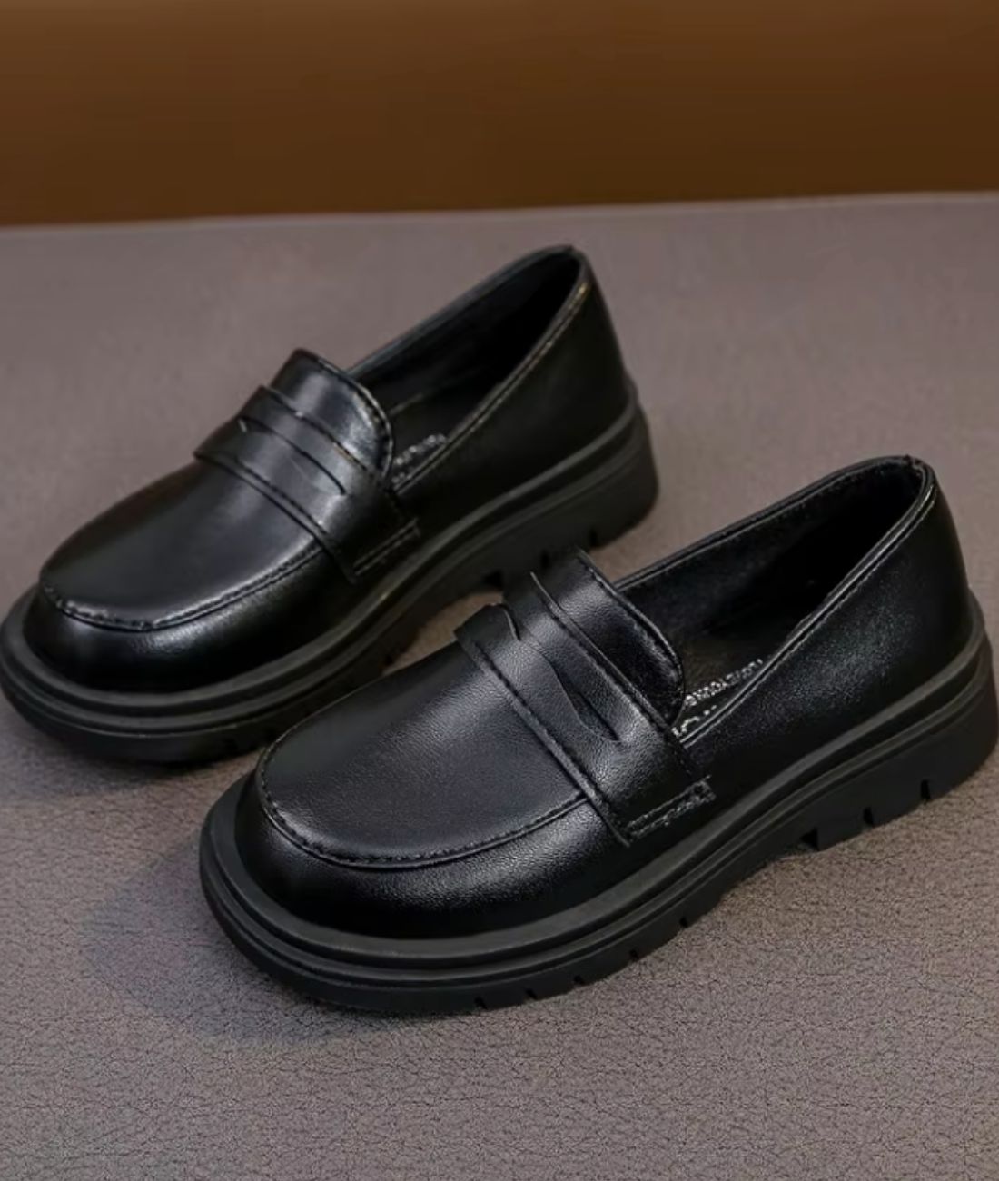 Men’s Chunky Leather Loafers Deep Black