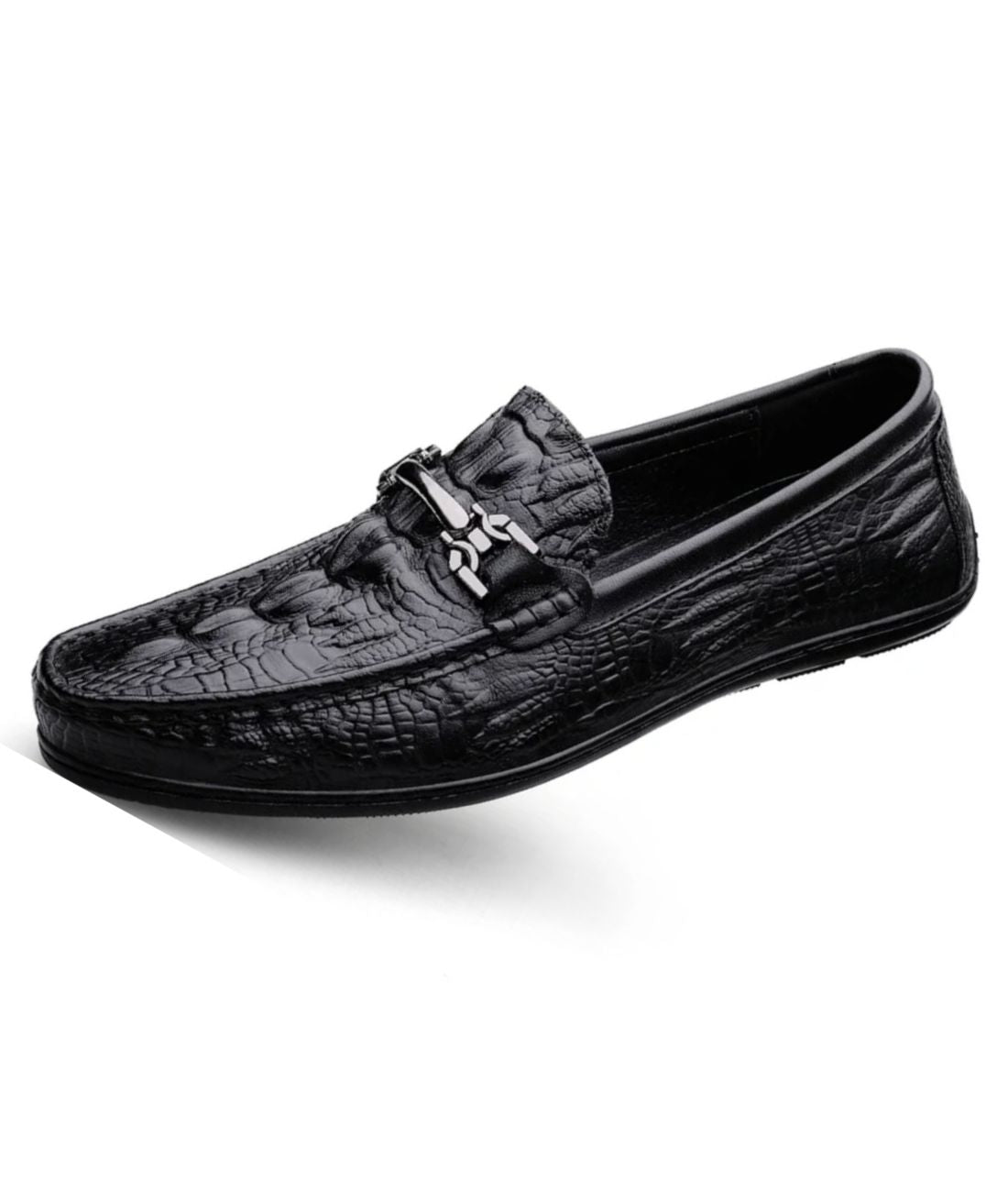 Men’s Platform Leather Loafers Deep Black