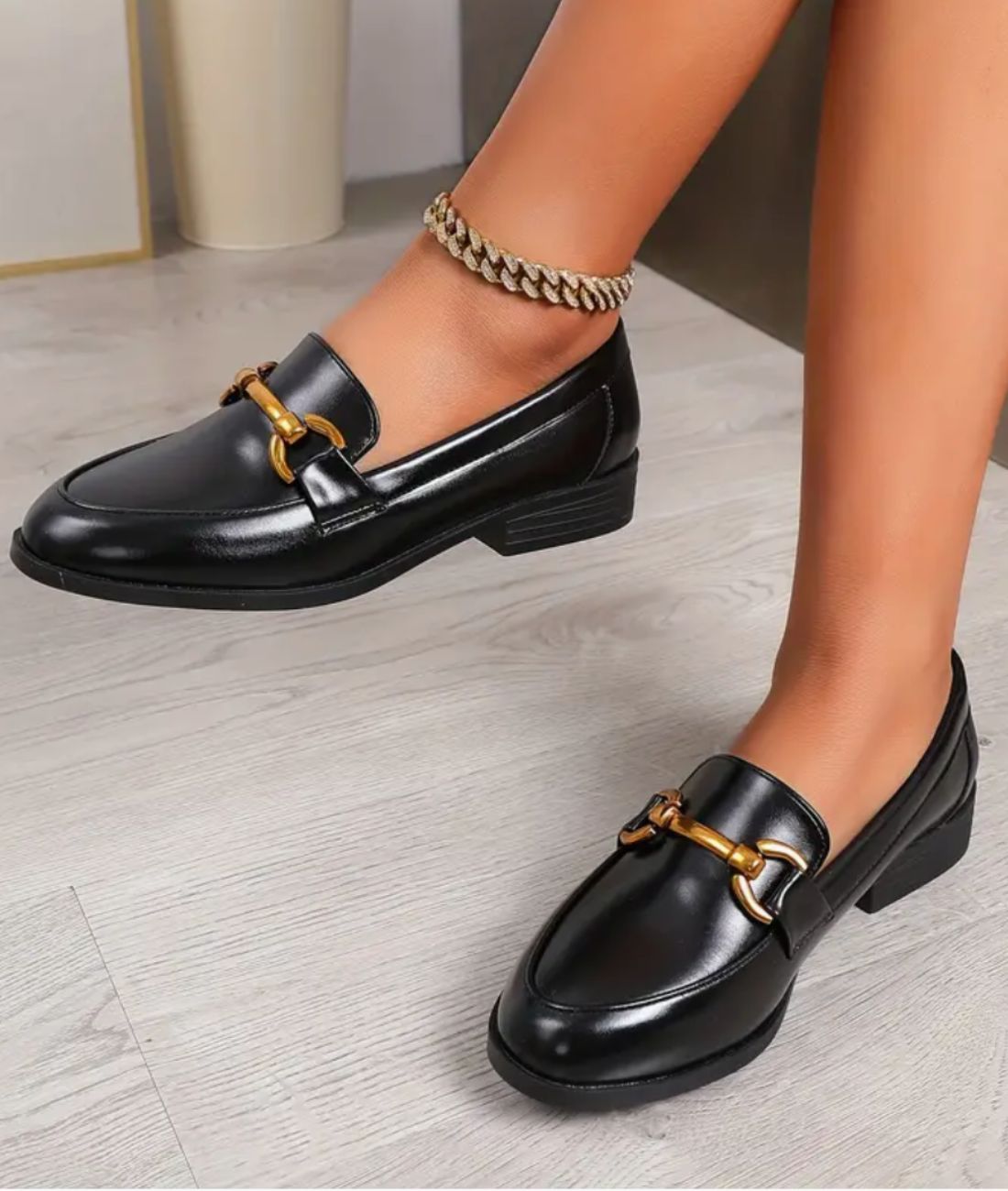 Women’s Horsebit Patent Leather Loafers Deep Black