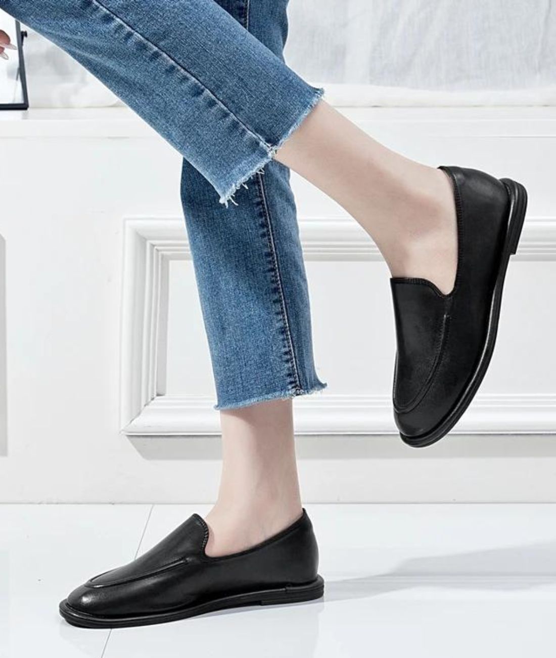 Men’s Slip On Patent Leather Loafers Deep Black