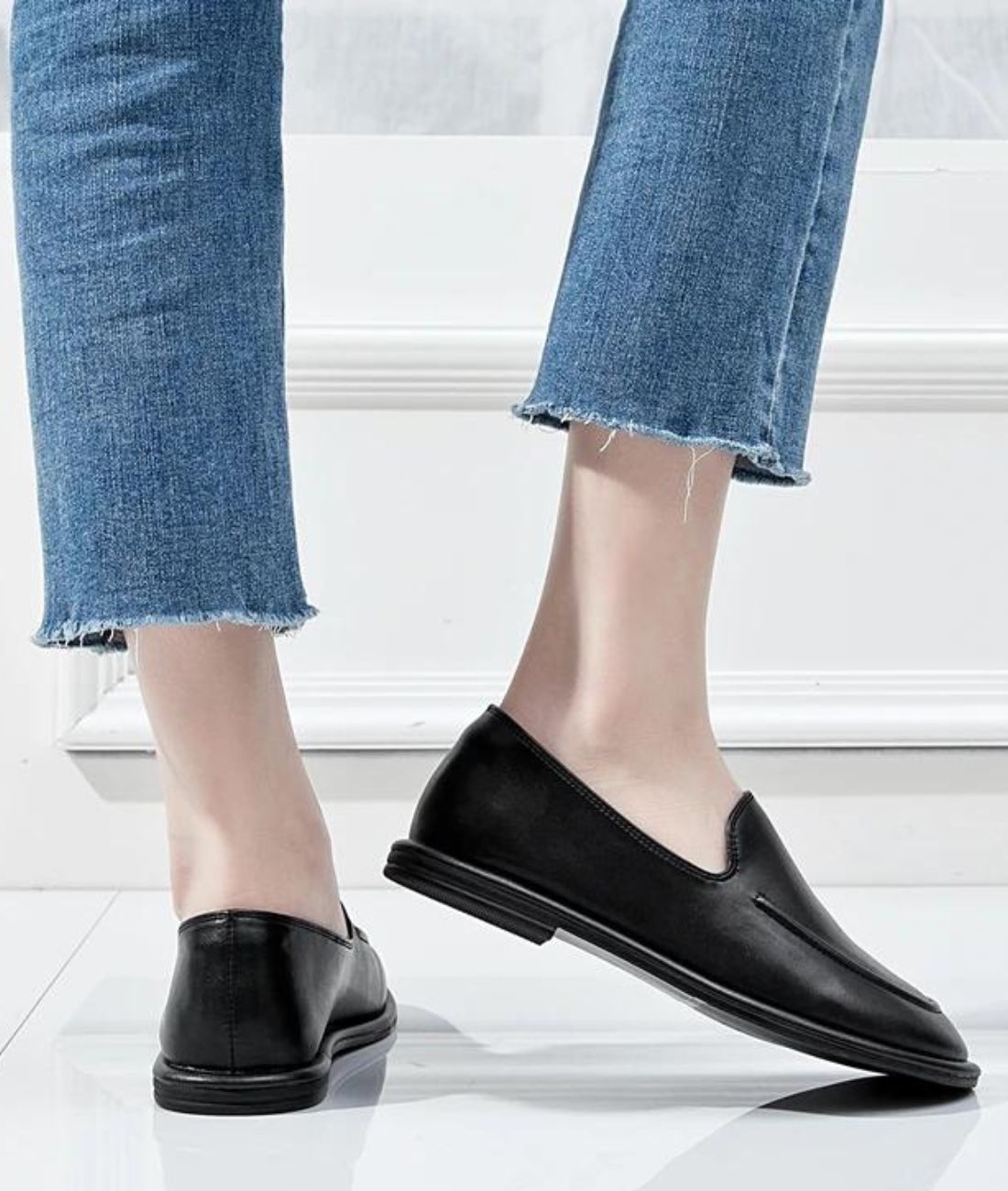 Men’s Slip On Patent Leather Loafers Deep Black
