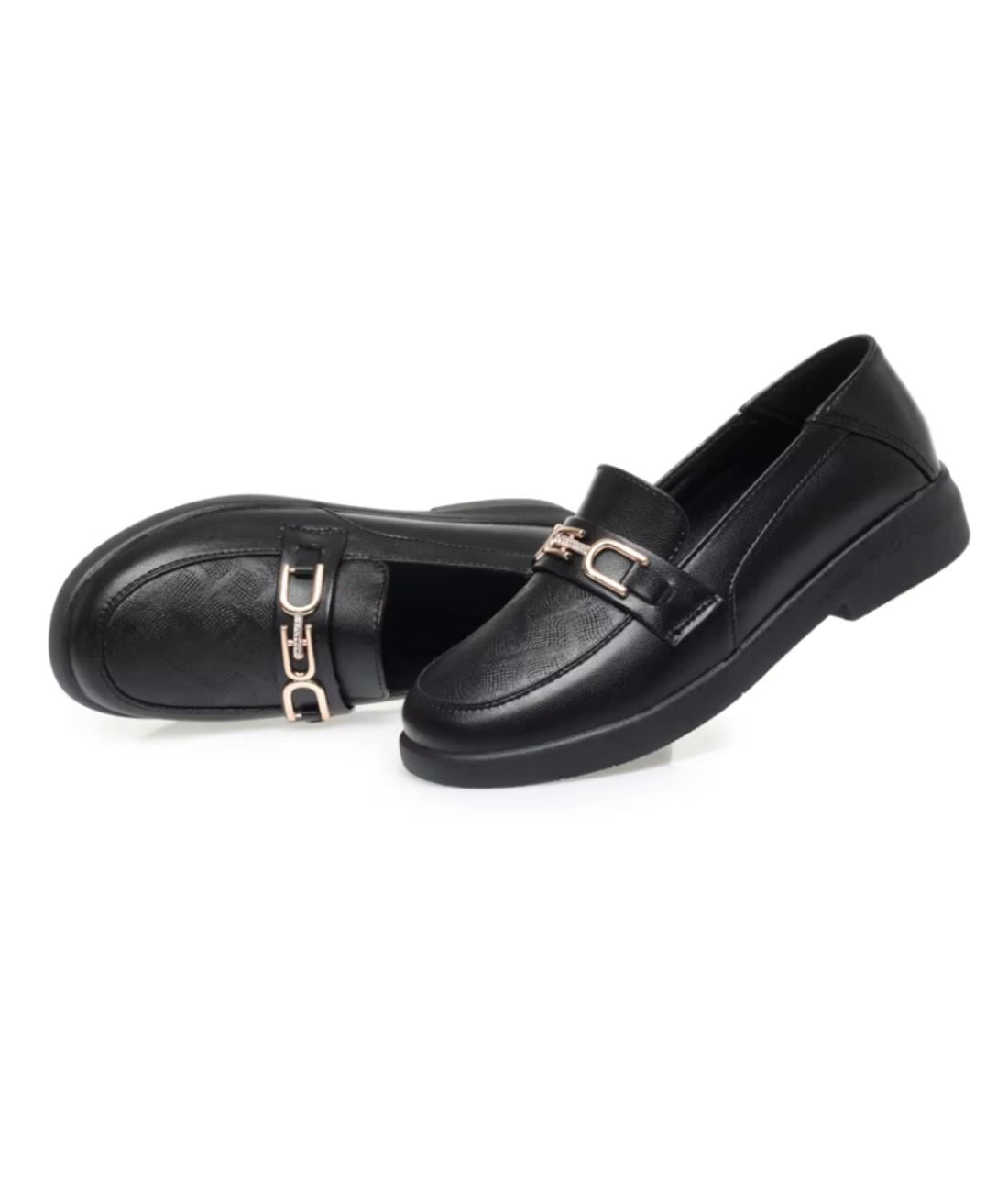 Women’s Slip On Patent Leather Loafers Deep Black