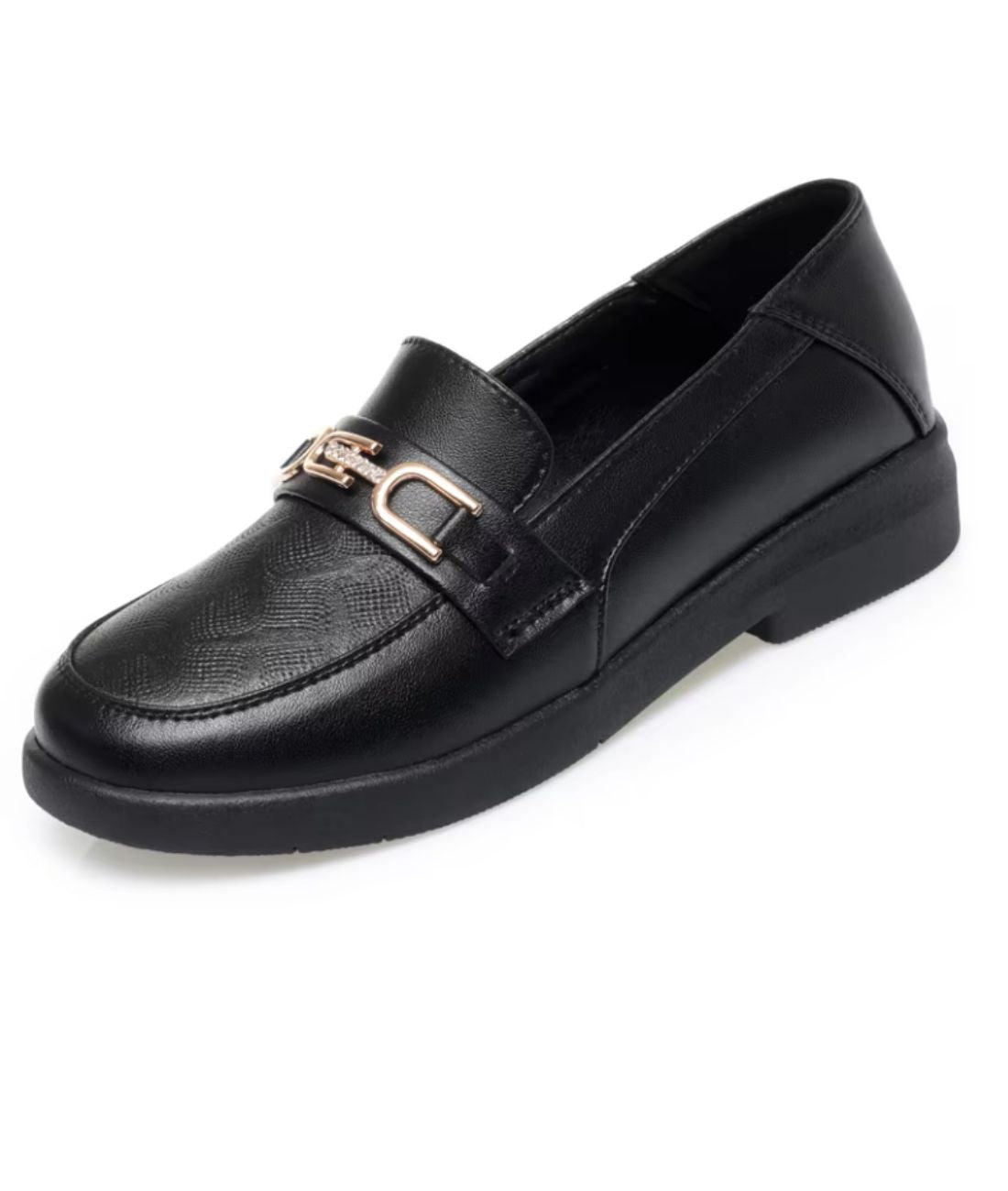Women’s Slip On Patent Leather Loafers Deep Black