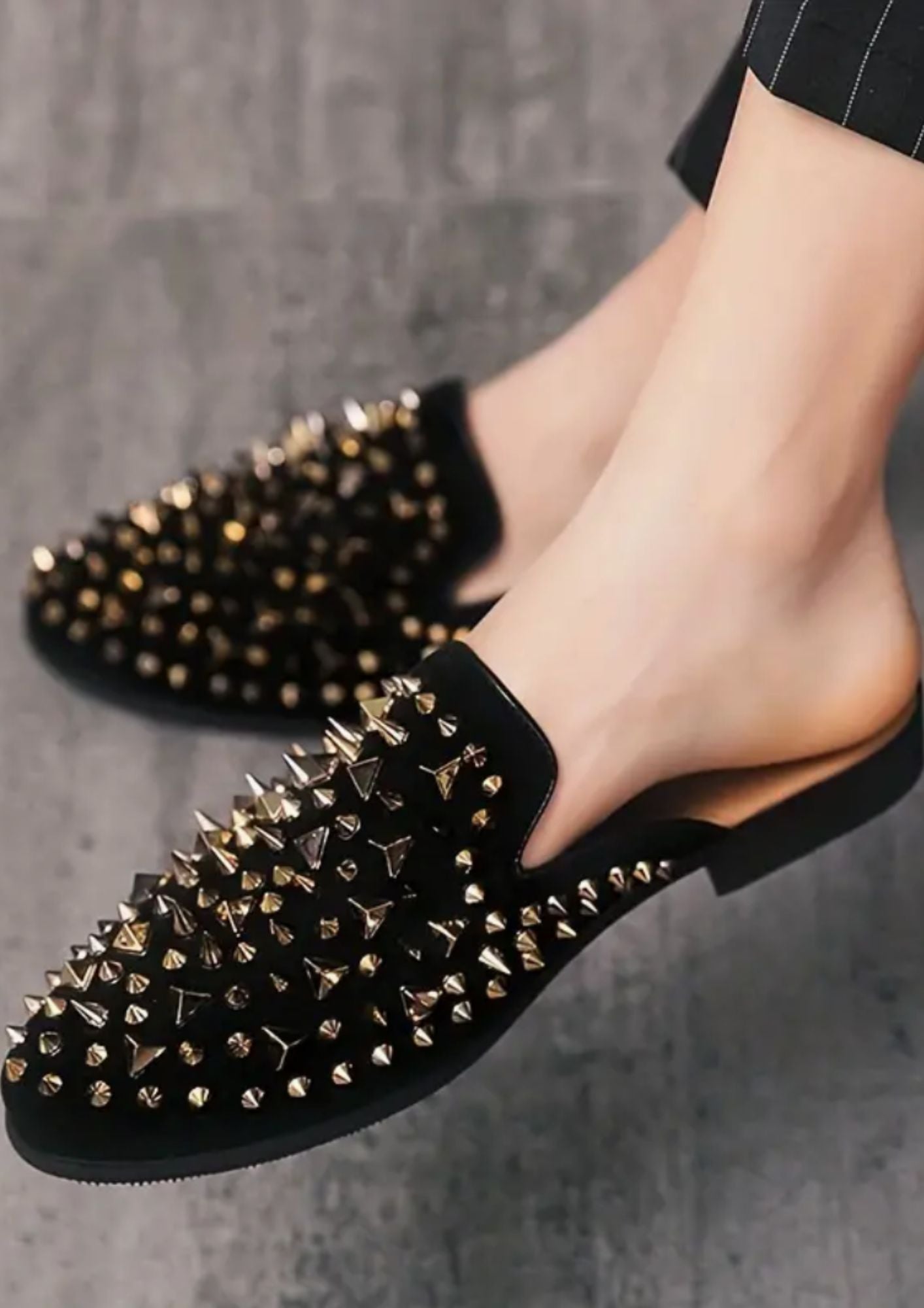Women’s Patent Leather Mules Loafers Deep Black