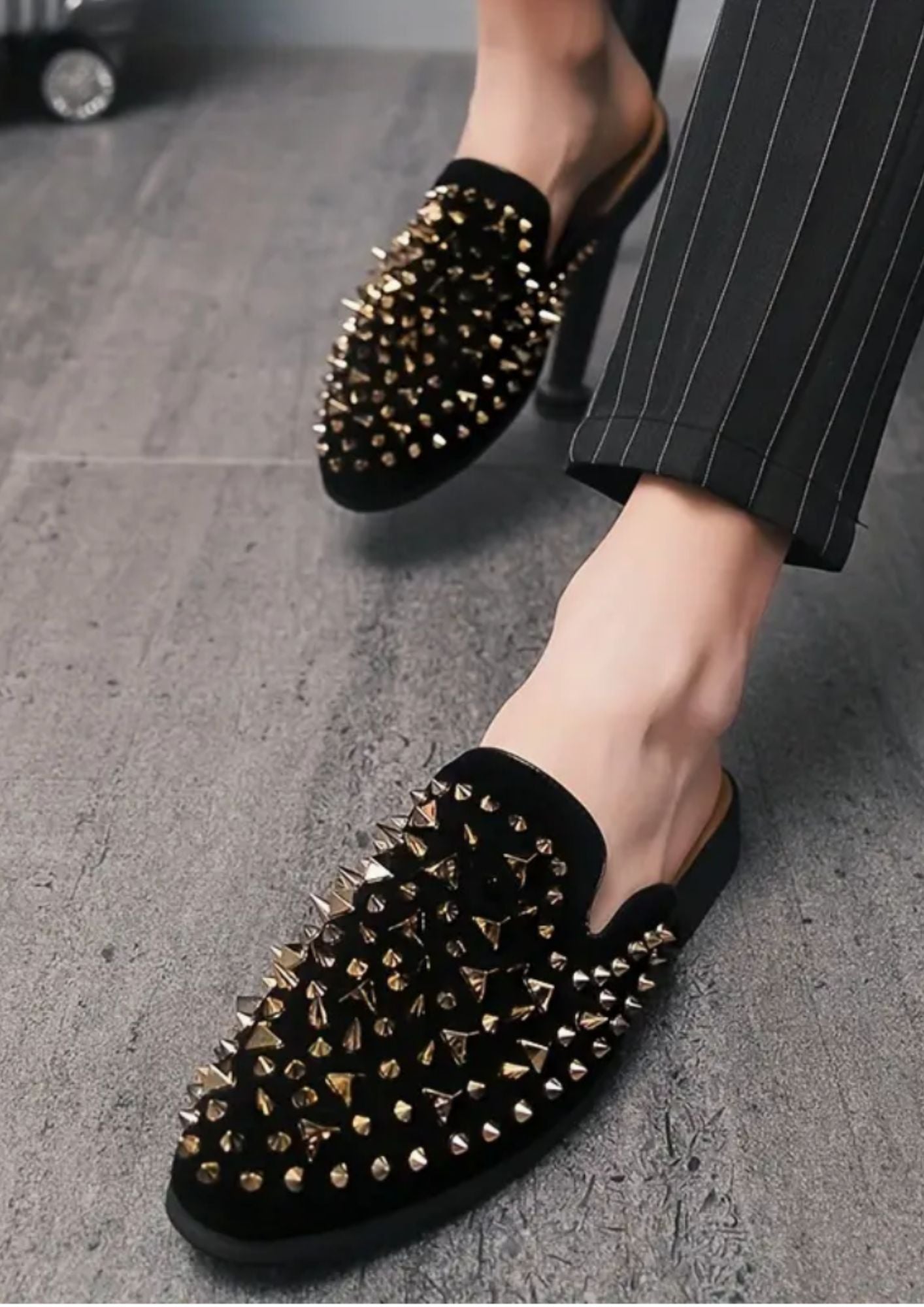 Women’s Patent Leather Mules Loafers Deep Black
