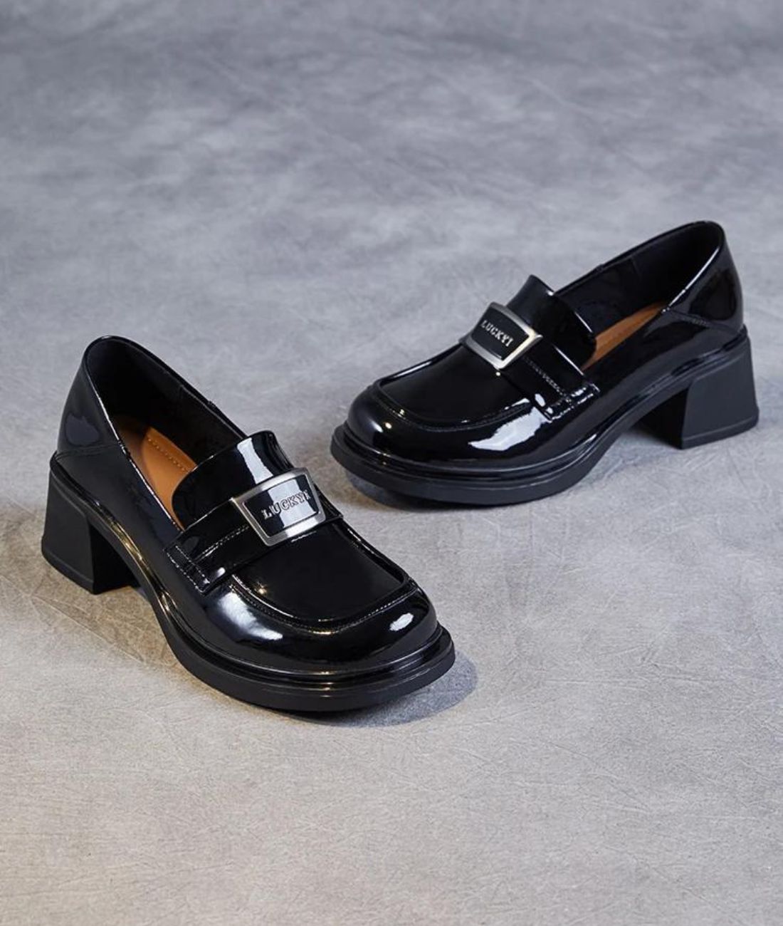 Women’s Slip On Patent Leather Loafers Deep Black