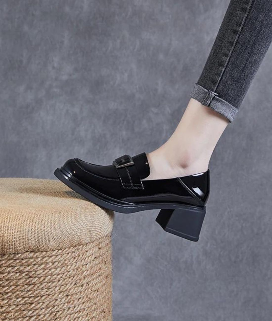 Women’s Slip On Patent Leather Loafers Deep Black