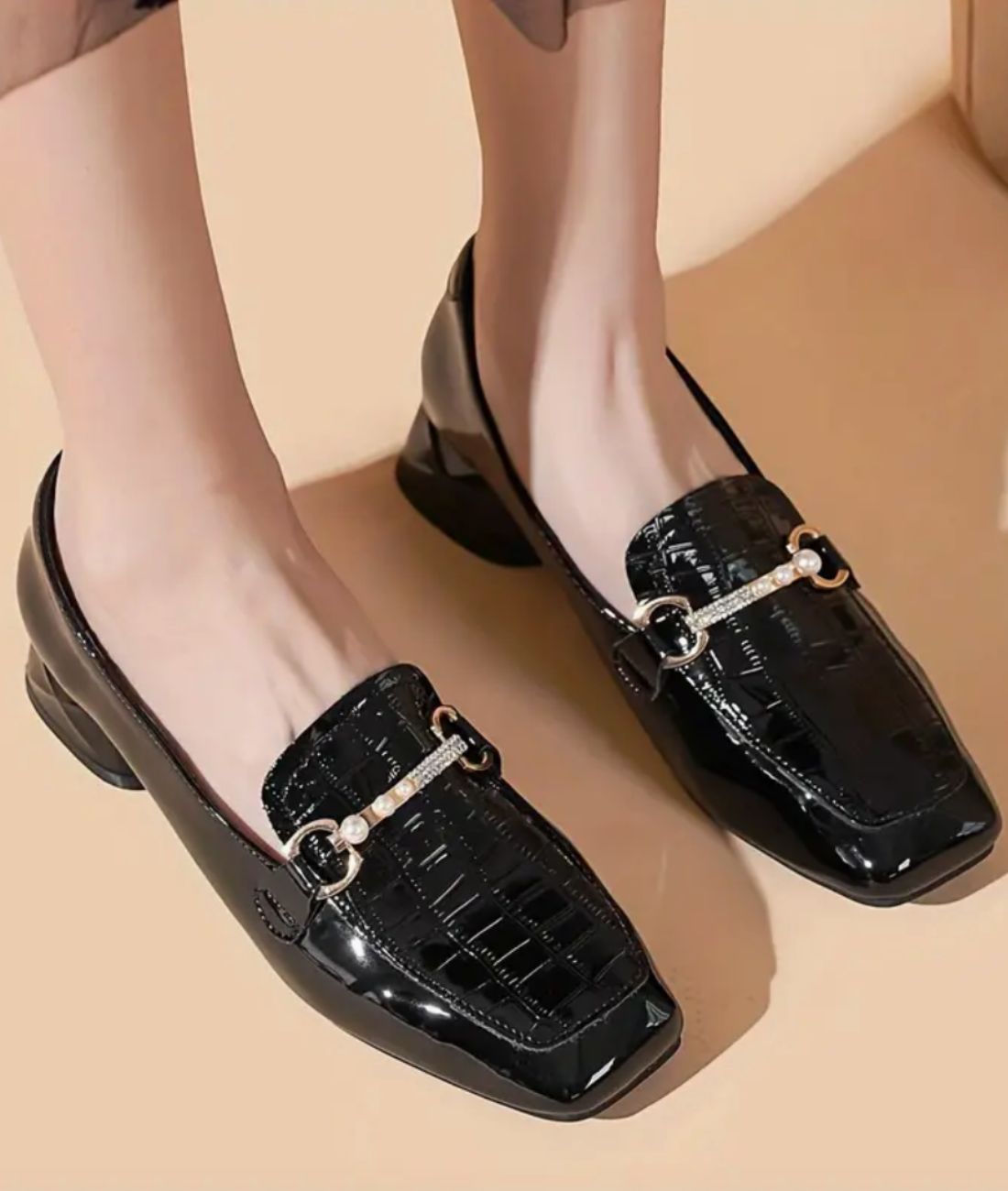 Women’s Horsebit Patent Leather Loafers Deep Black