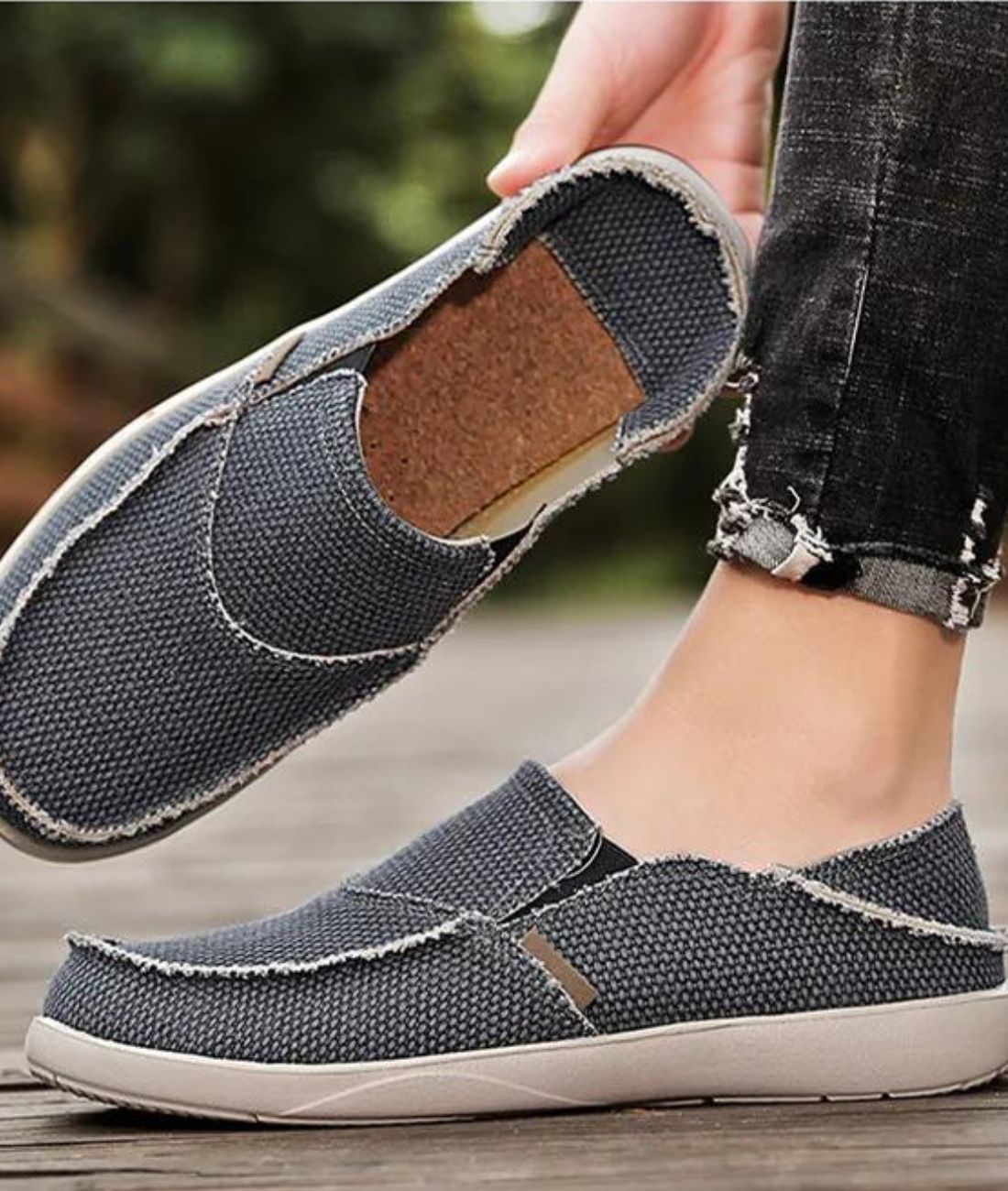 Men’s Slip On Patent Leather Loafers Grey