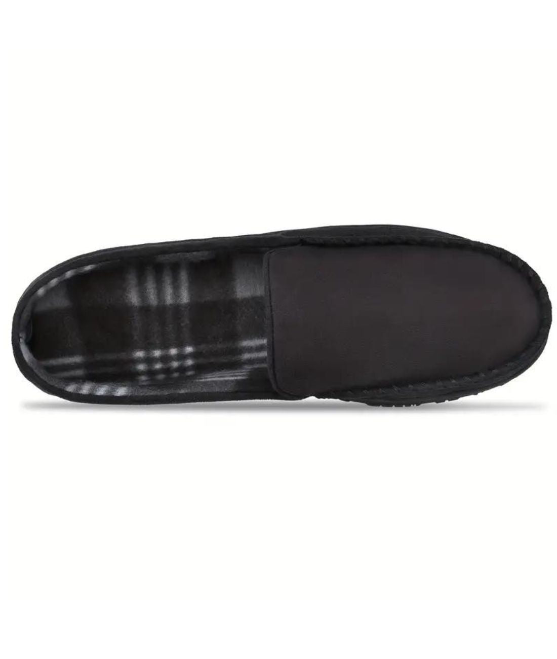 Men’s Slip On Leather Loafers Deep Black Textured Sole