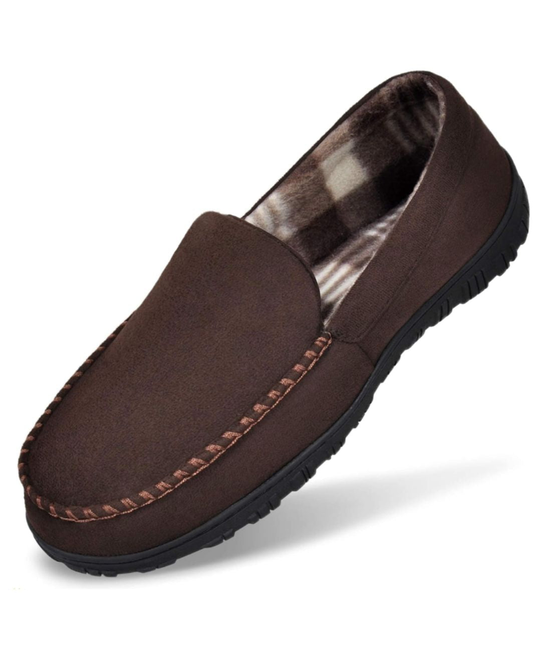 Men’s Slip On Patent Leather Toe Loafers Coffee Brown