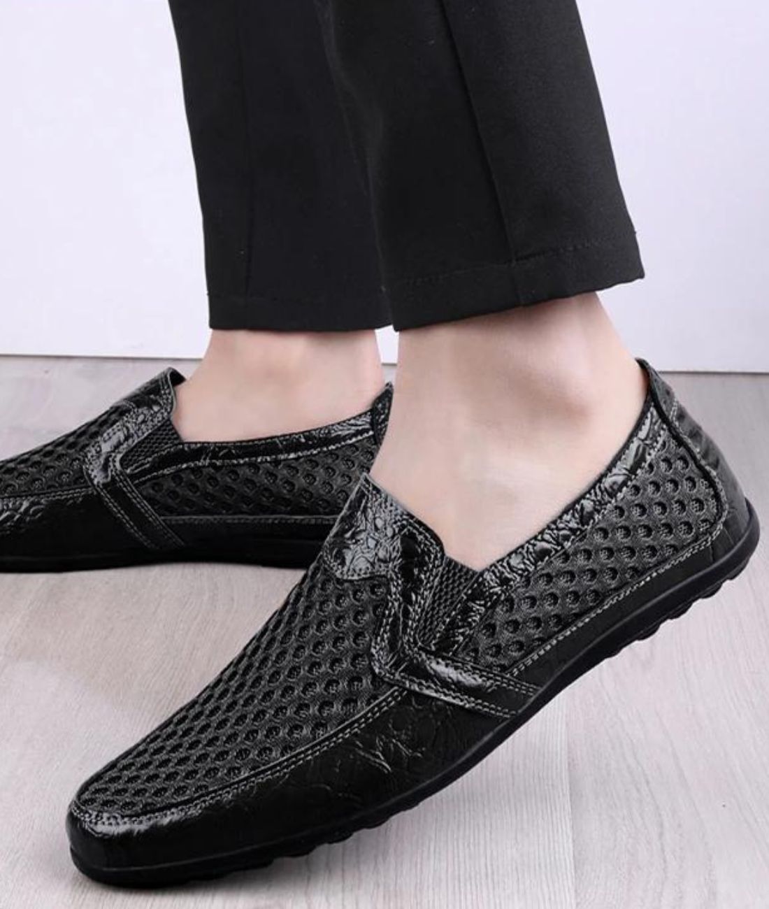 Men’s Slip On Leather Loafers Deep Black