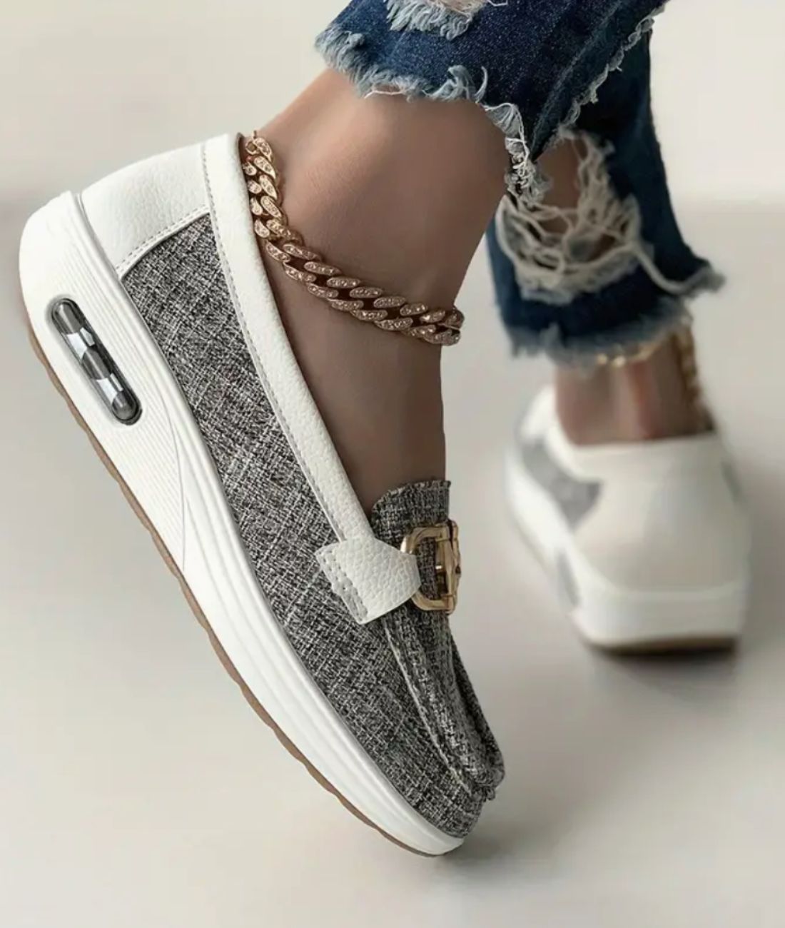 Women’s Horsebit Suede Loafers Grey
